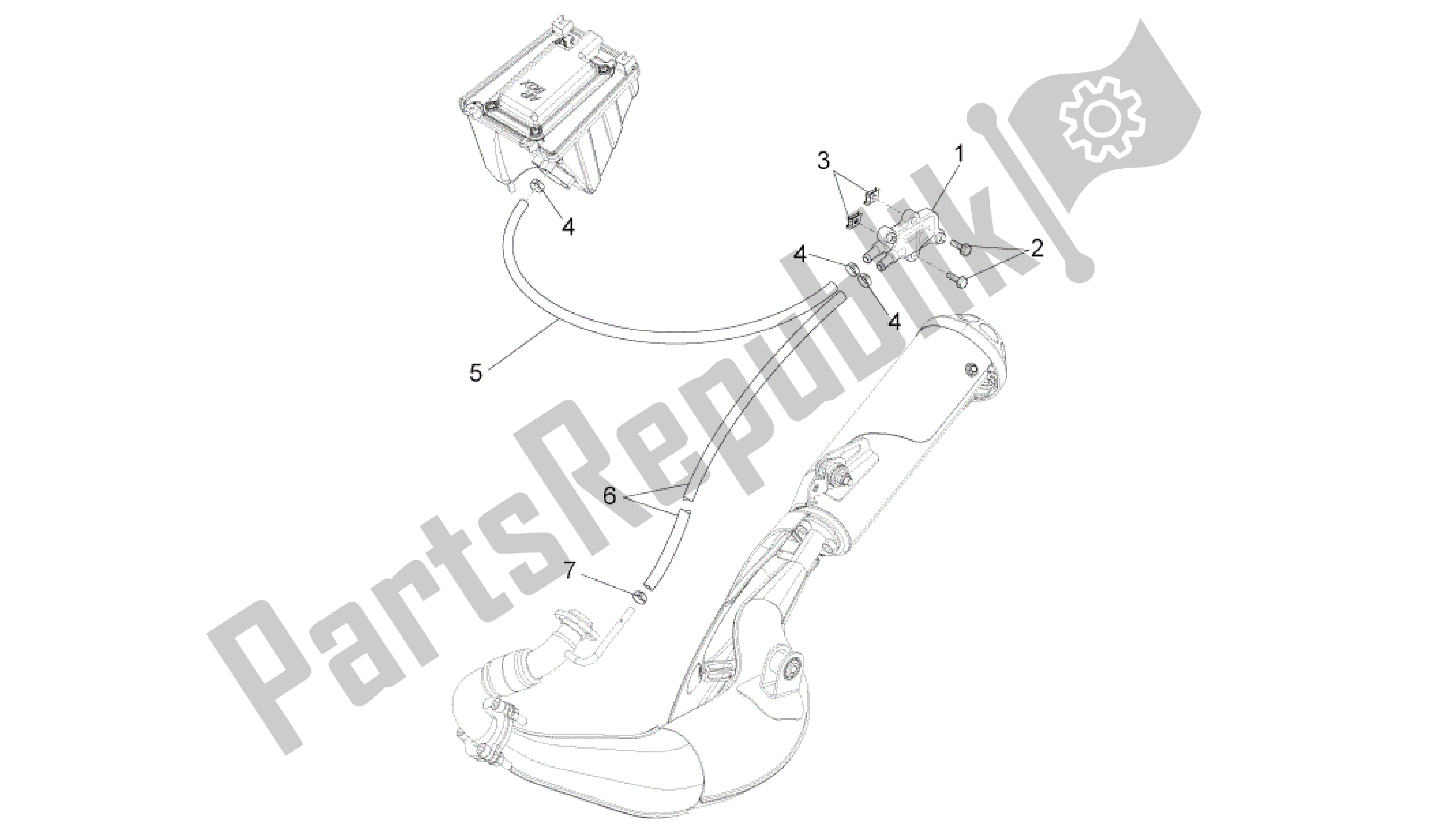 All parts for the Secondary Air of the Aprilia RS4 50 2011 - 2013