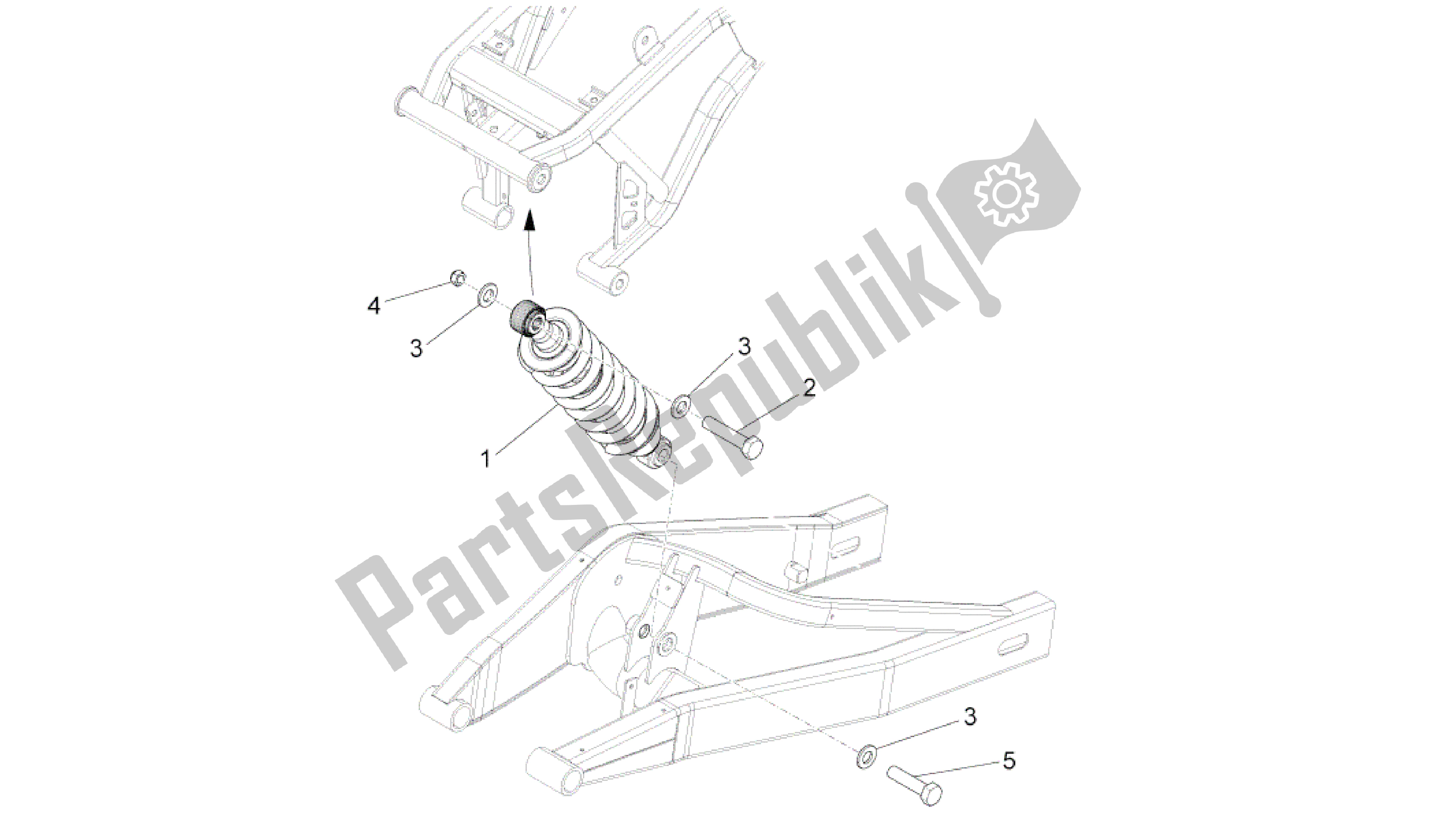 All parts for the Shock Absorber of the Aprilia RS4 50 2011 - 2013