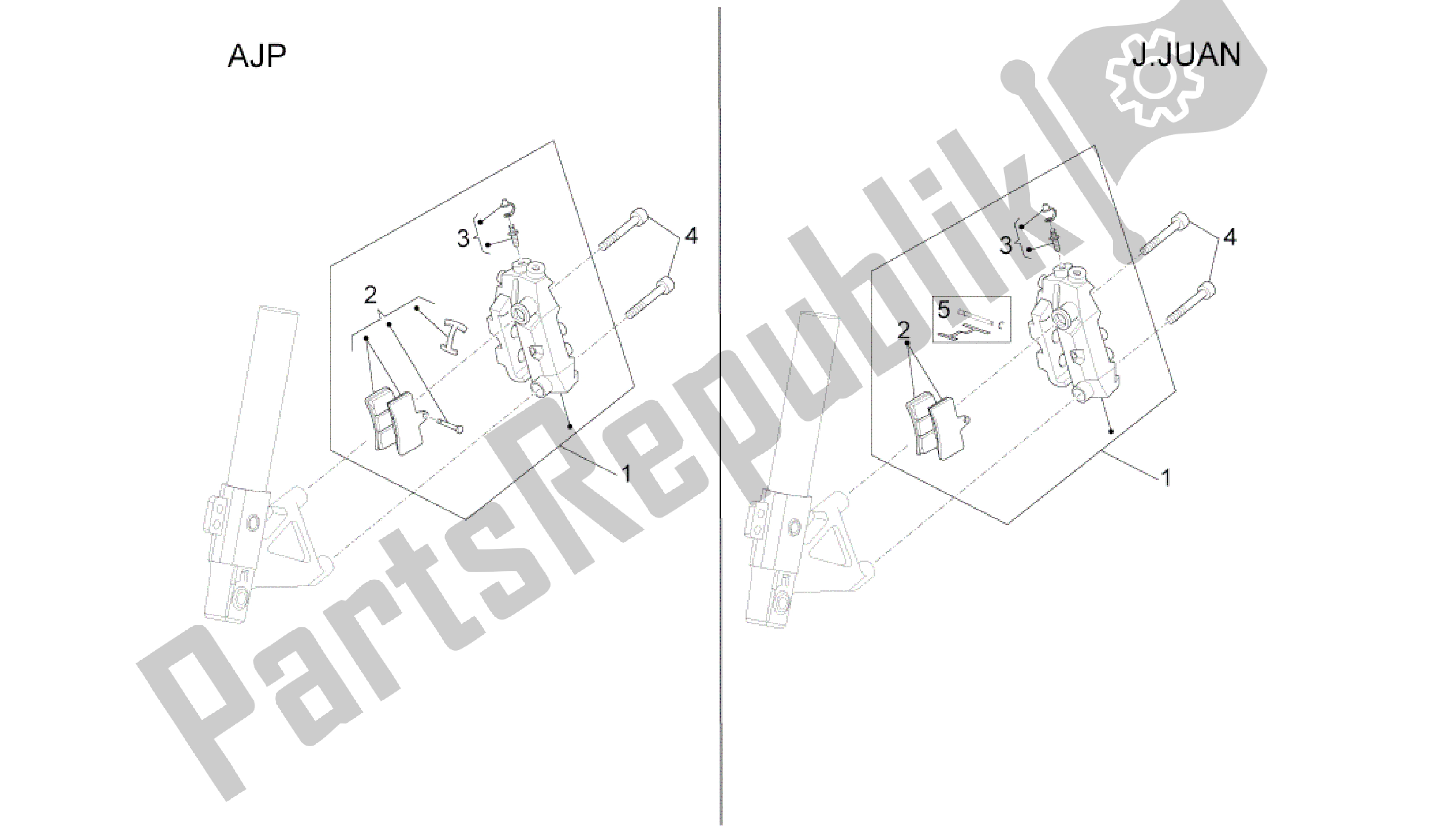 All parts for the Front Brake Caliper of the Aprilia RS4 50 2011 - 2013