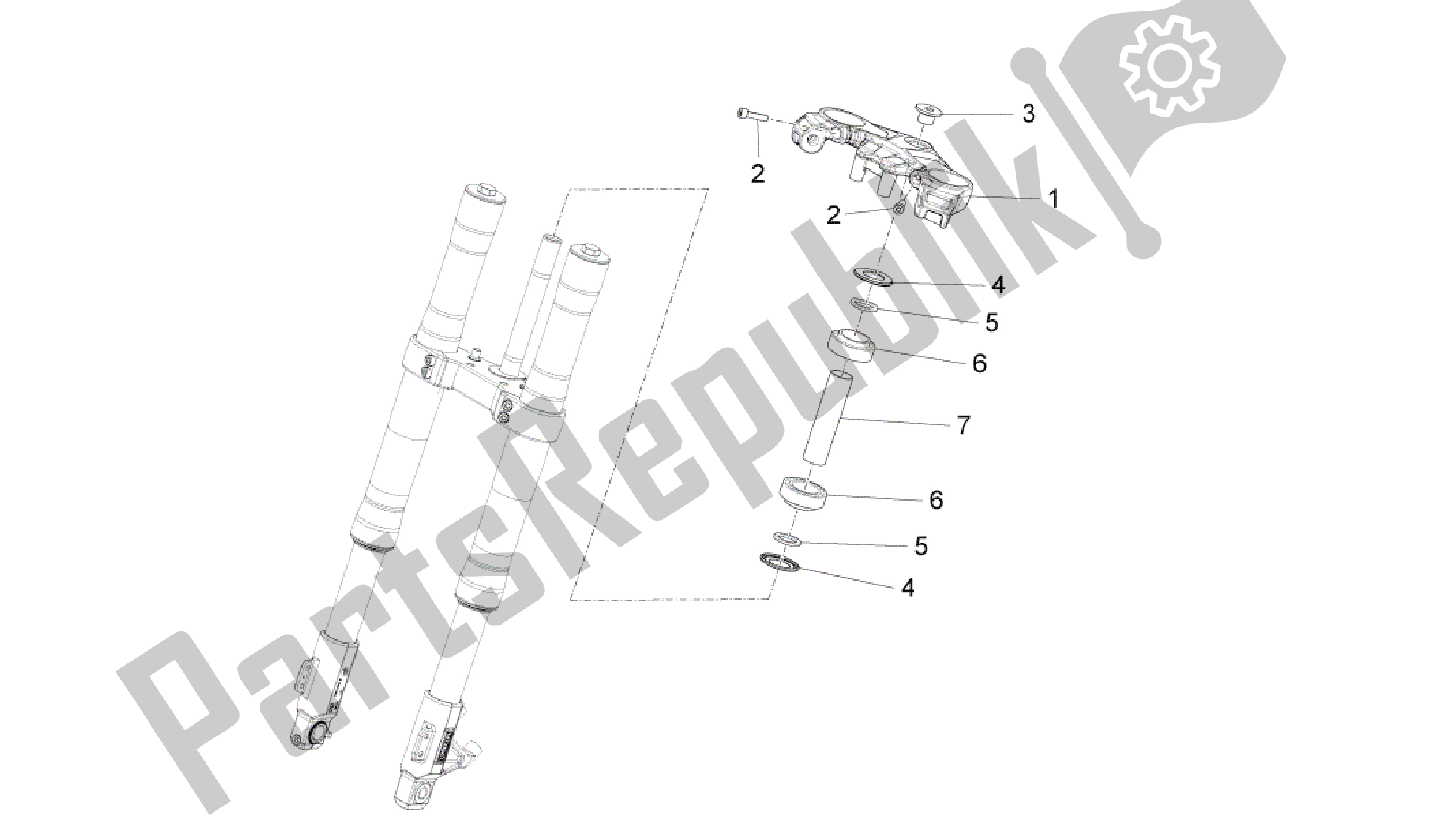 Alle onderdelen voor de Sturen van de Aprilia RS4 50 2011 - 2013