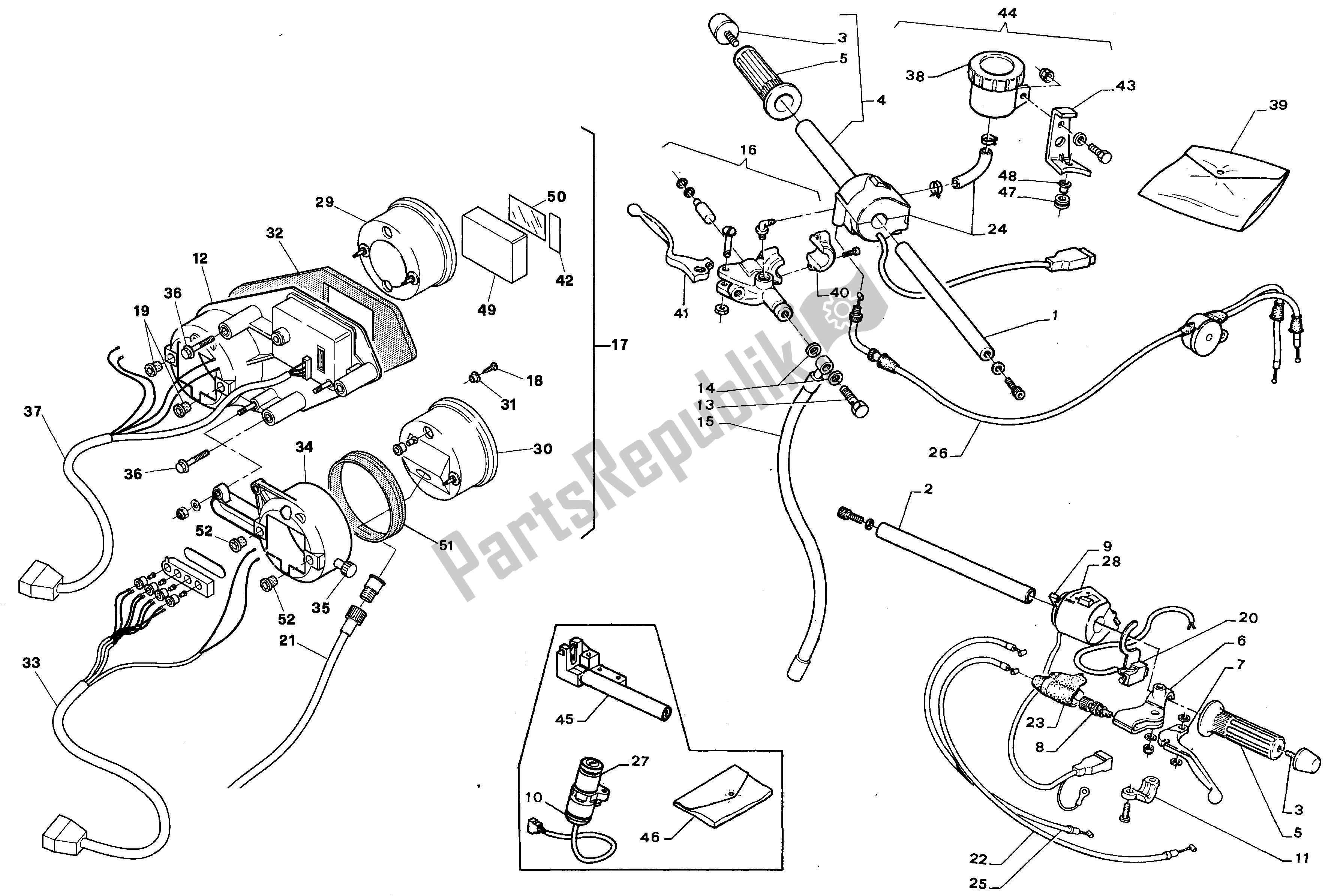 All parts for the Handle Bars And Commands of the Aprilia RS 125 1995