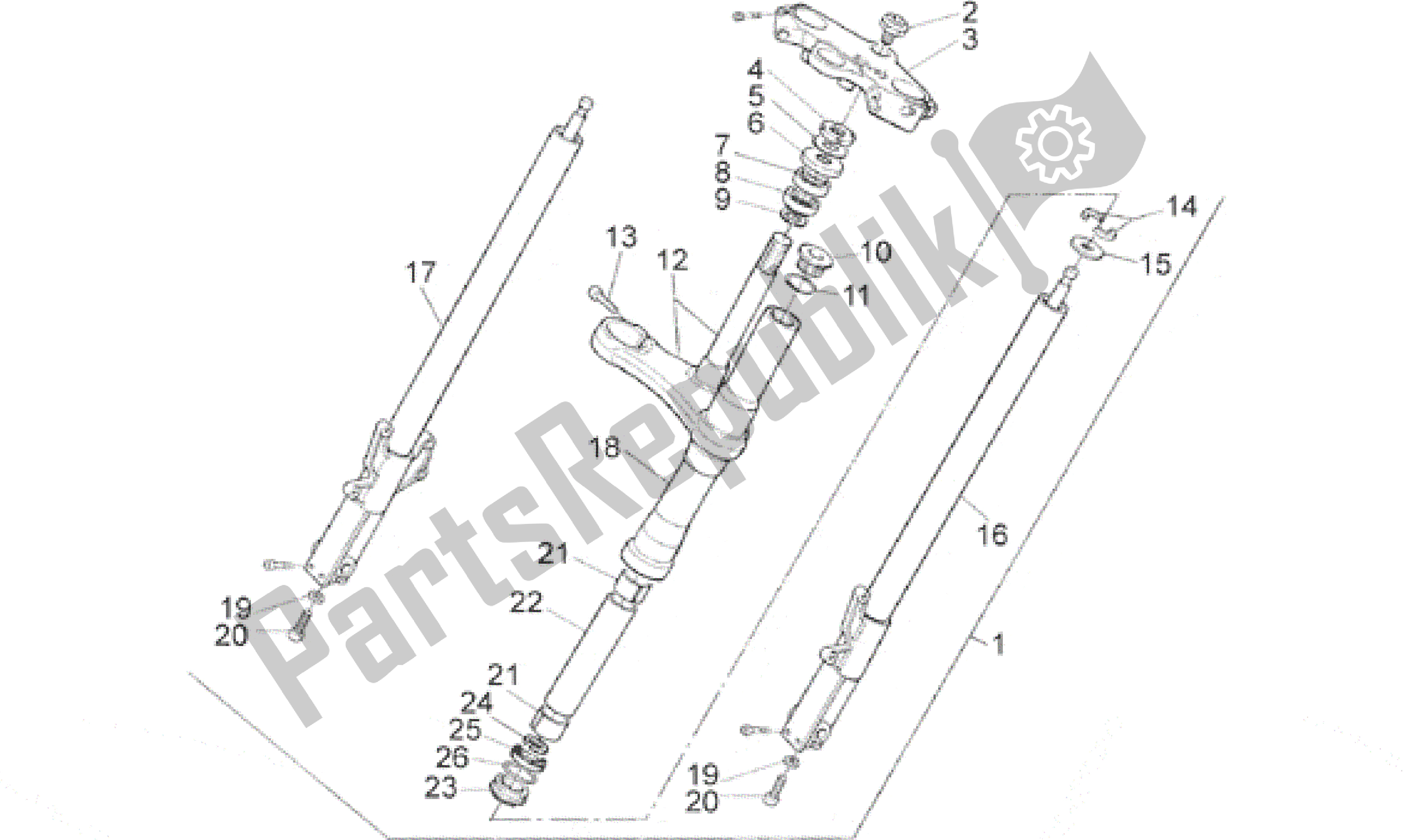 Todas las partes para Tenedor Frontal de Aprilia RS 125 1996 - 1997