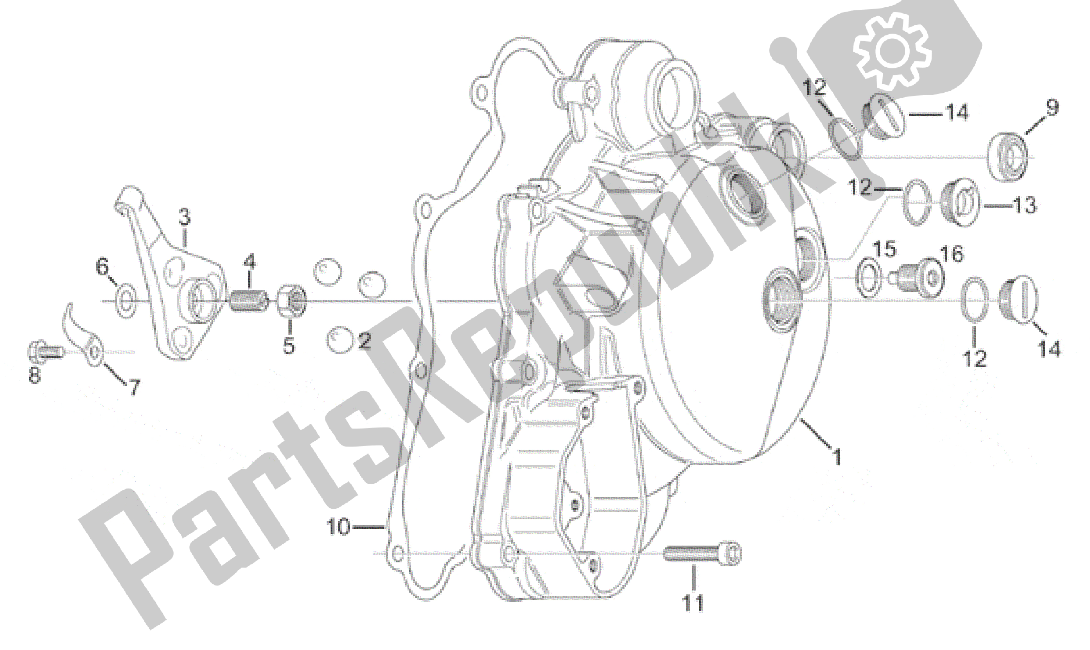 Todas as partes de Tampa Da Embreagem do Aprilia RS 125 1996 - 1997