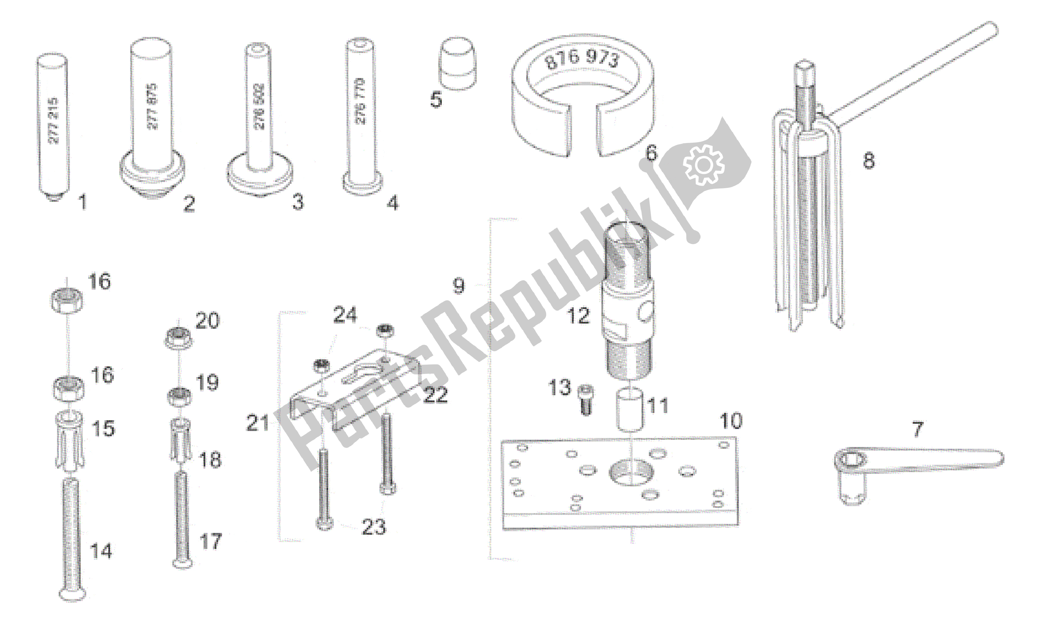 Alle Teile für das Werkzeuge Reparieren I des Aprilia RS 125 1996 - 1997