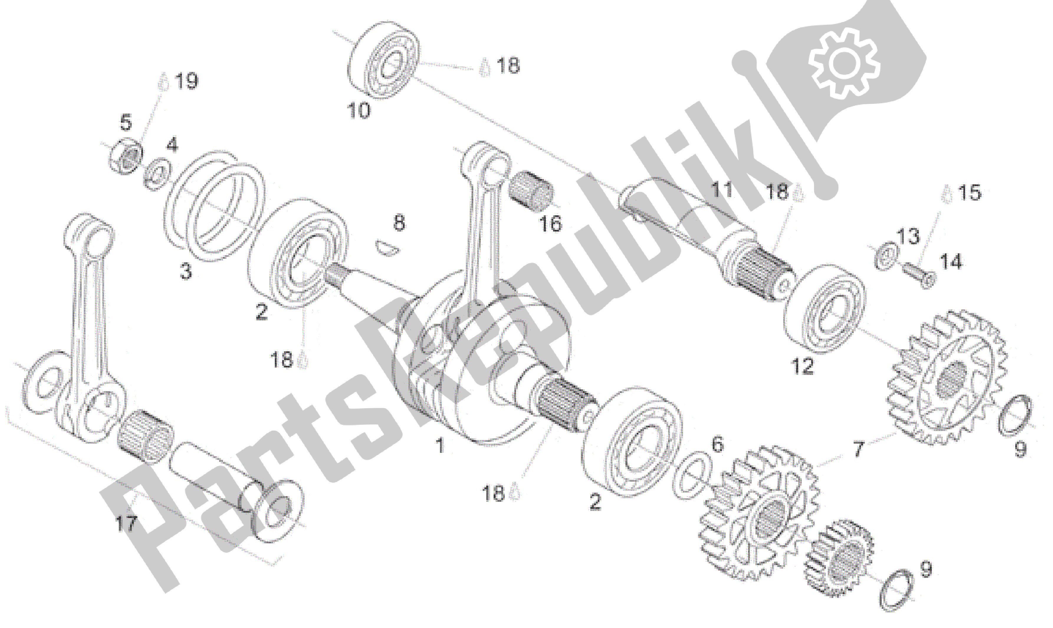 Todas las partes para Cigüeñal - Eje De Equilibrio de Aprilia RS 125 1996 - 1997