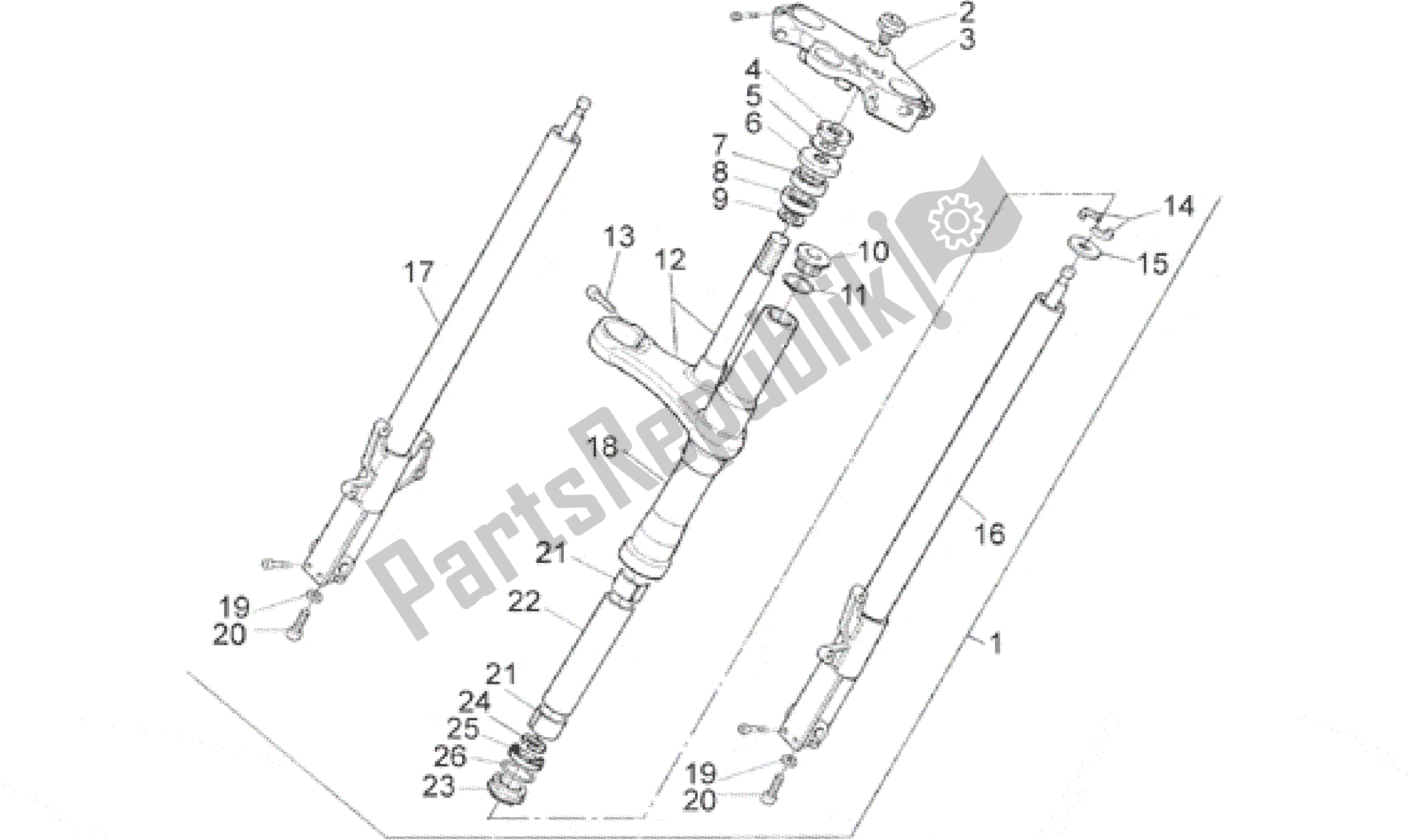Wszystkie części do Przedni Widelec Aprilia RS 125 1998