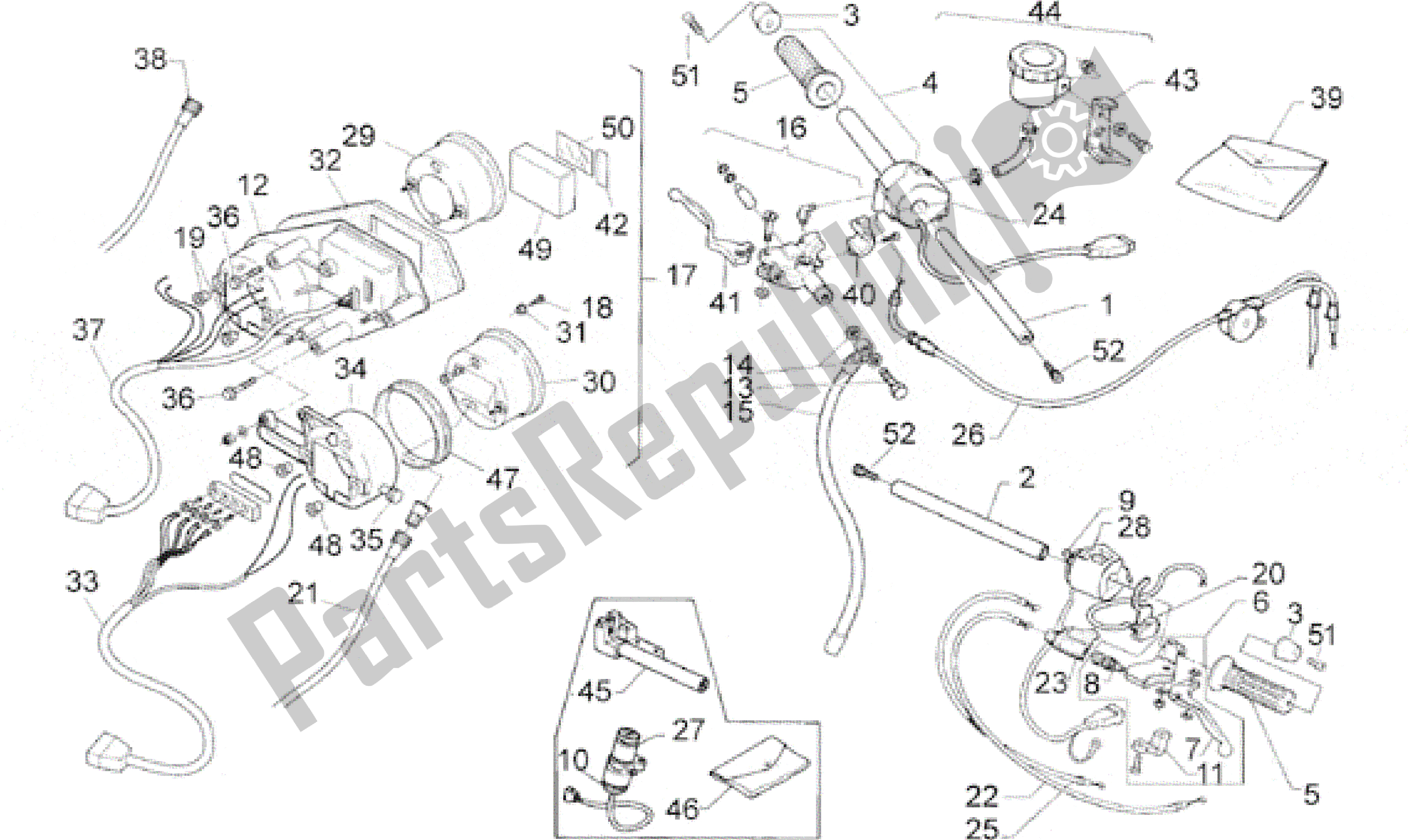 Wszystkie części do Kierownica - Deska Rozdzielcza Aprilia RS 125 1998