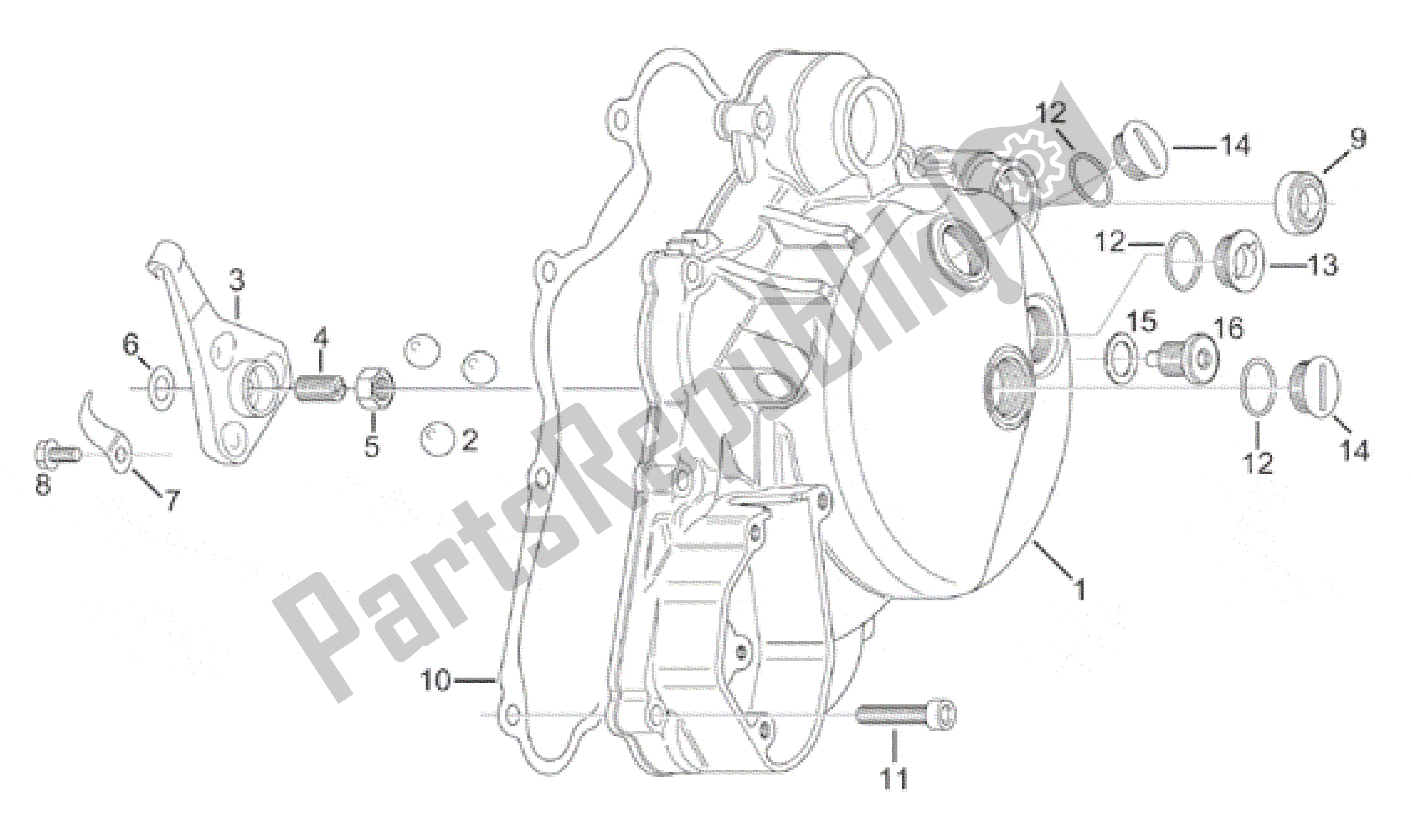 Tutte le parti per il Coperchio Frizione del Aprilia RS 125 1998