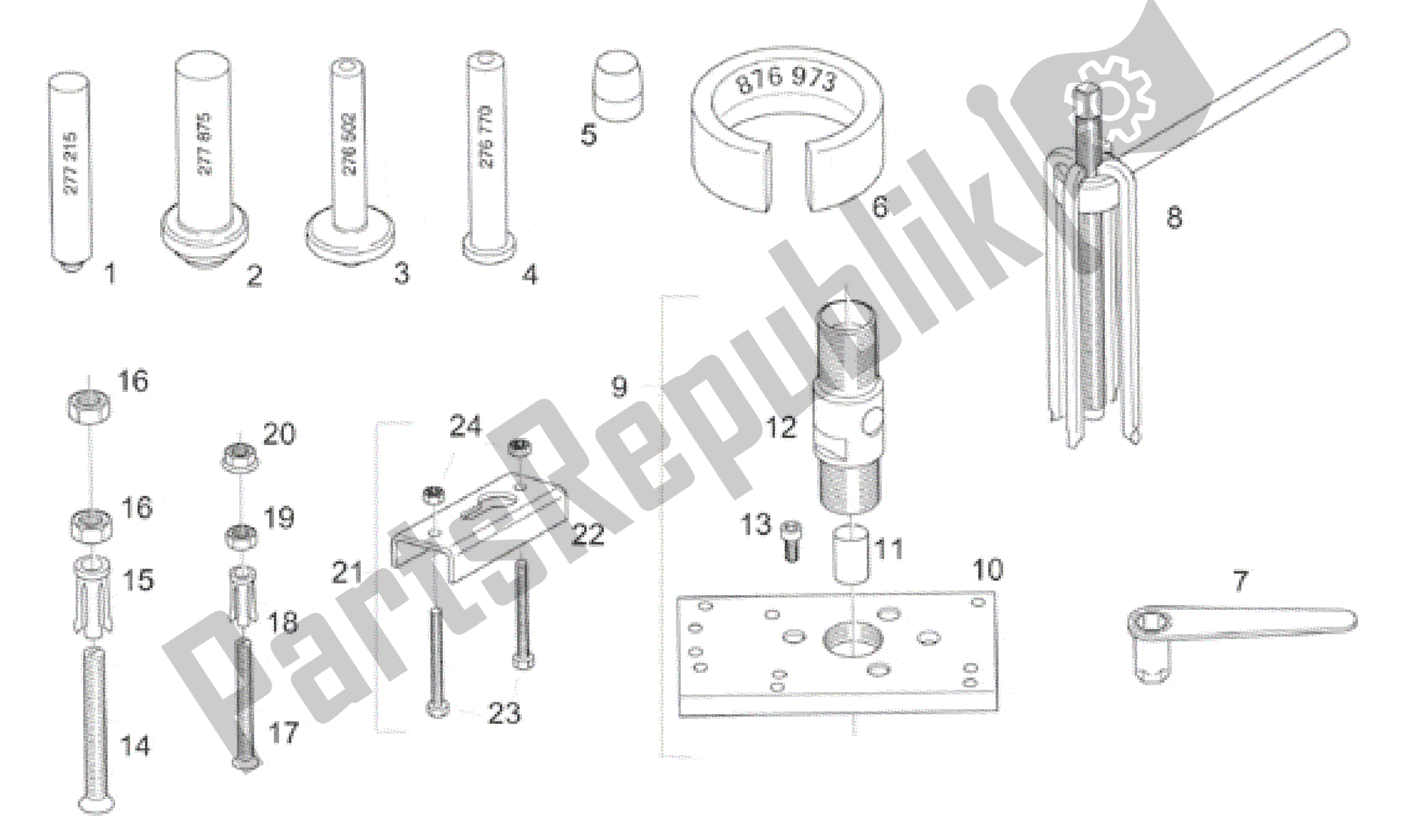 All parts for the Repairing Tools I of the Aprilia RS 125 1998