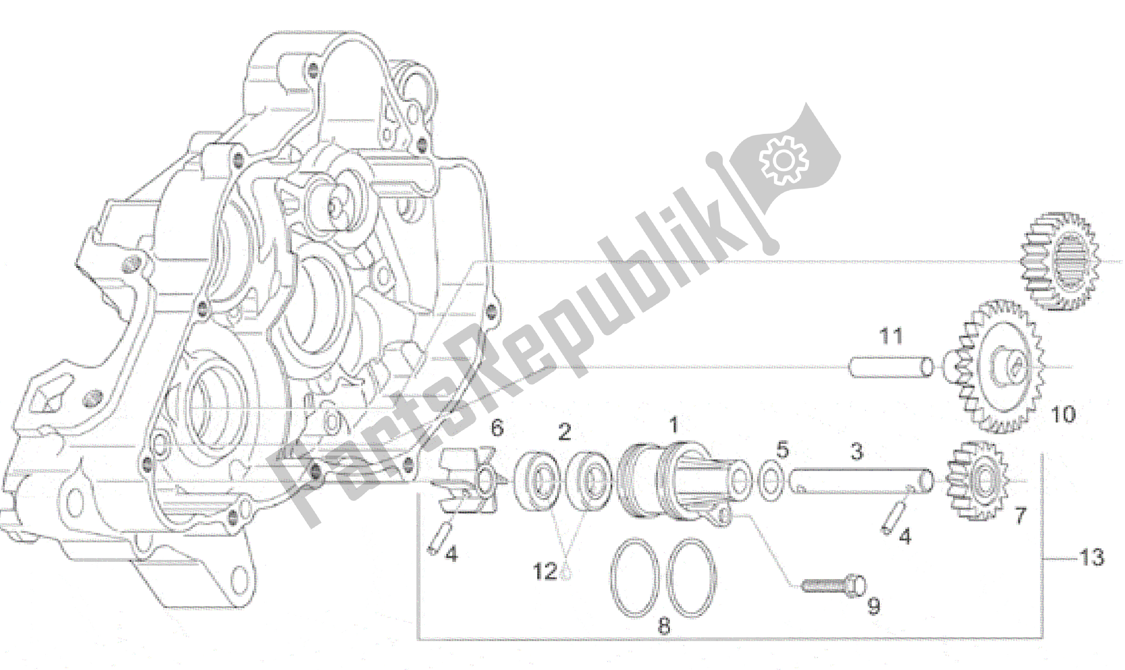 Todas as partes de Conjunto De Bomba De água do Aprilia RS 125 1998