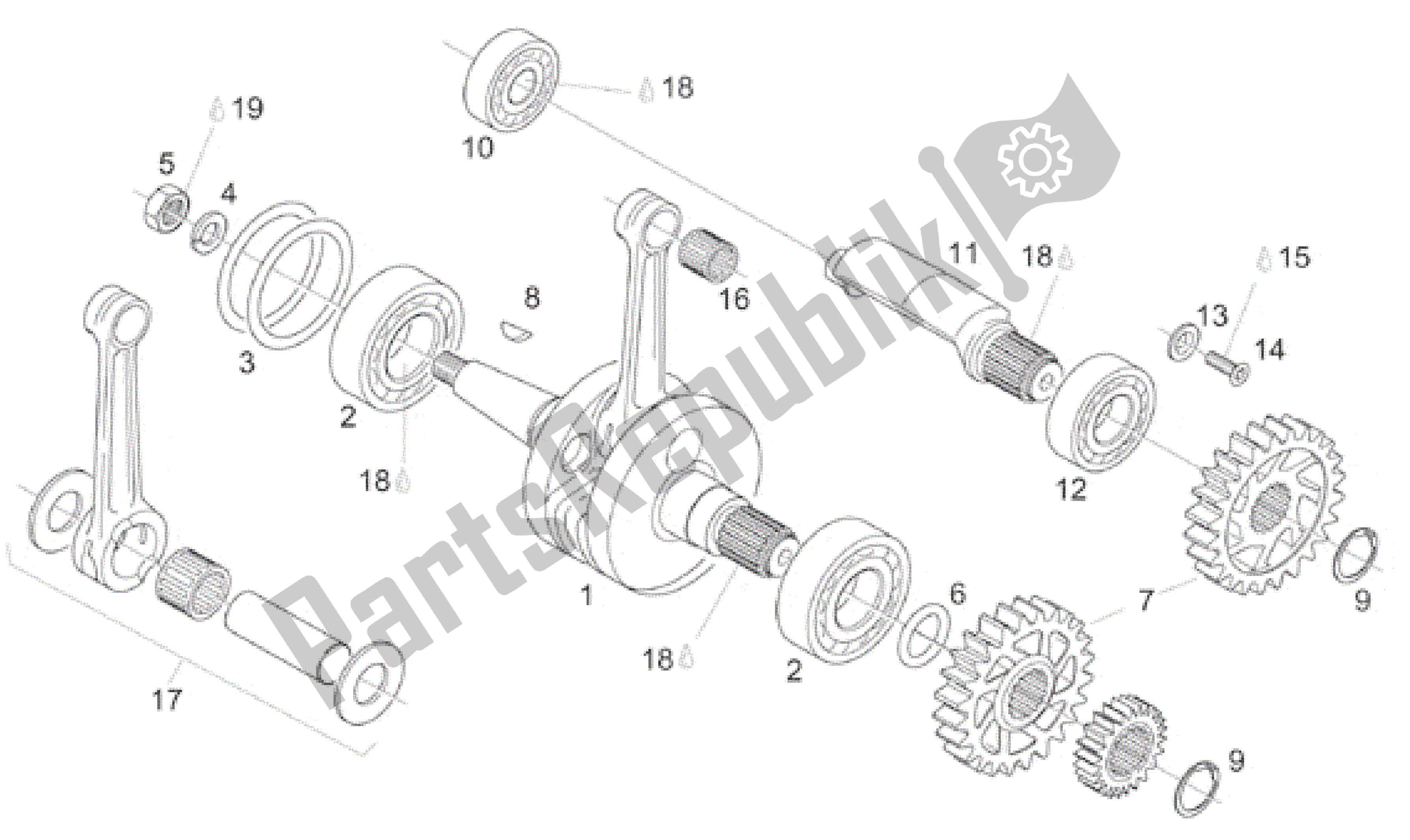 Todas las partes para Cigüeñal - Eje De Equilibrio de Aprilia RS 125 1998