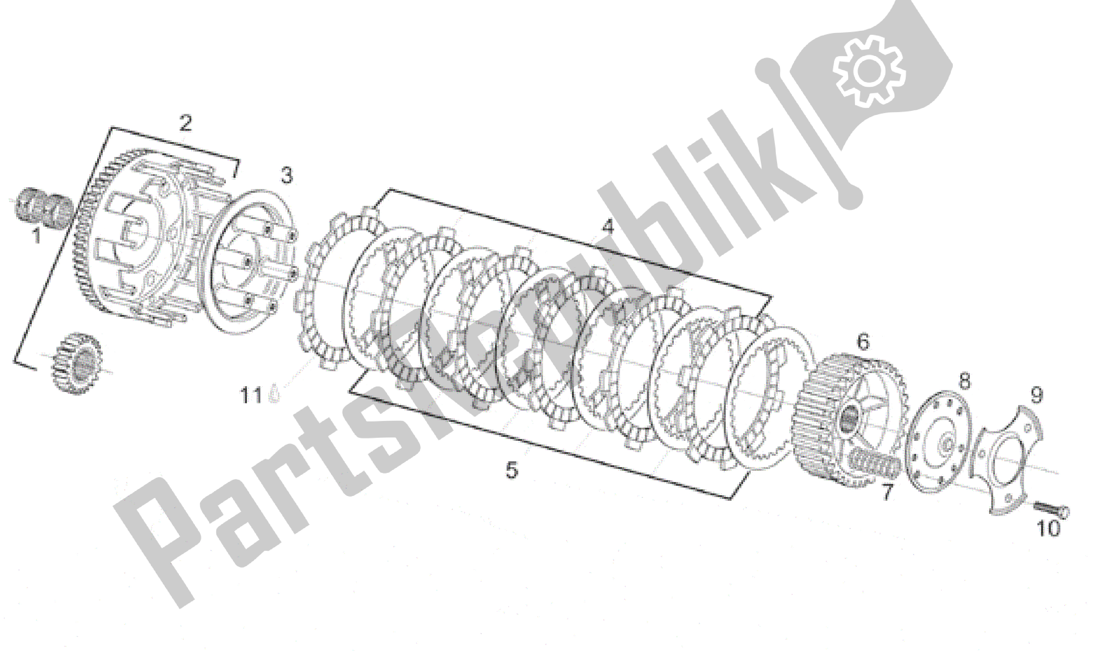 Toutes les pièces pour le Embrayage du Aprilia RS 125 1998