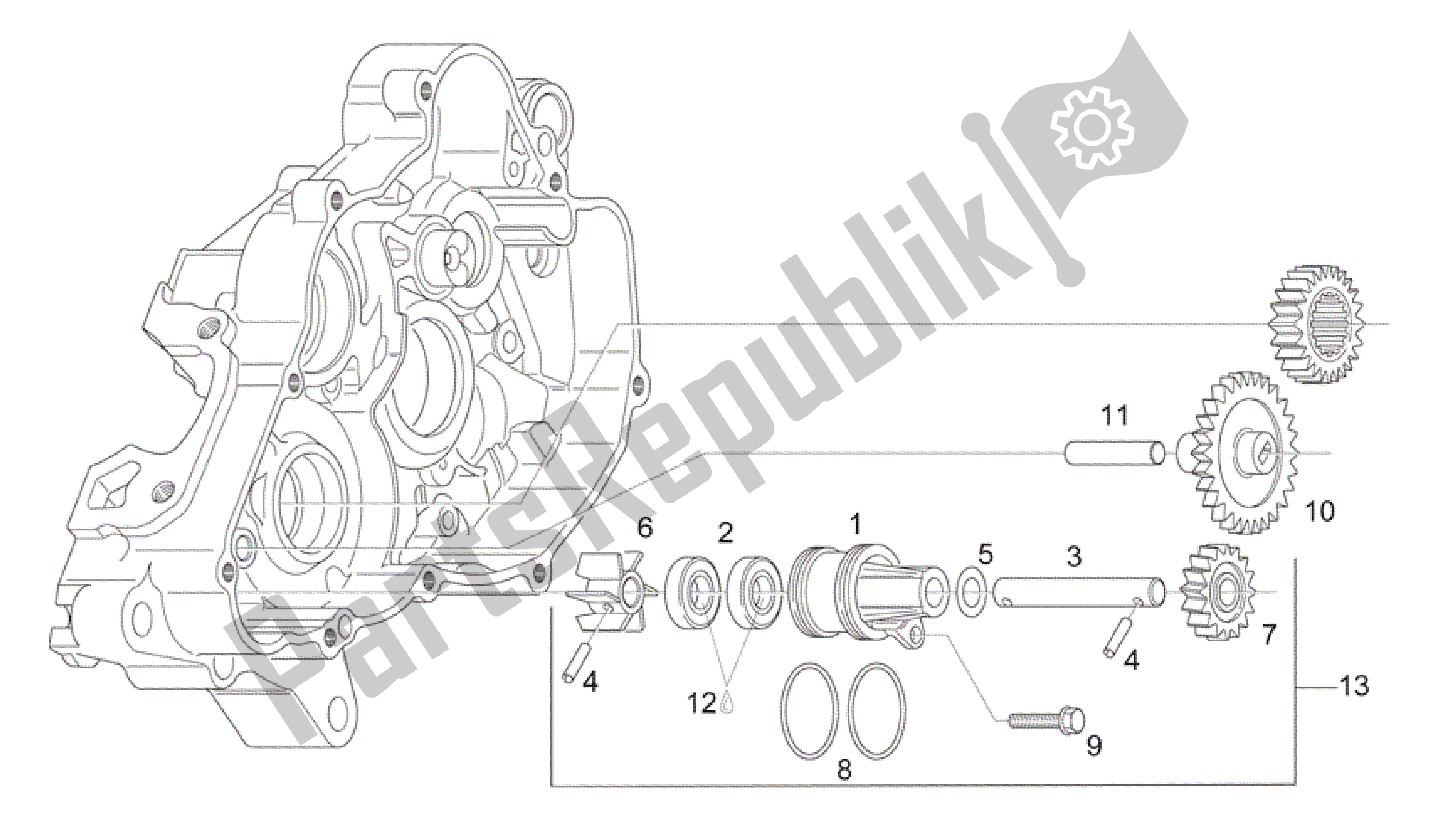 Todas las partes para Conjunto De Bomba De Agua de Aprilia Rotax 122 125 1996 - 1997