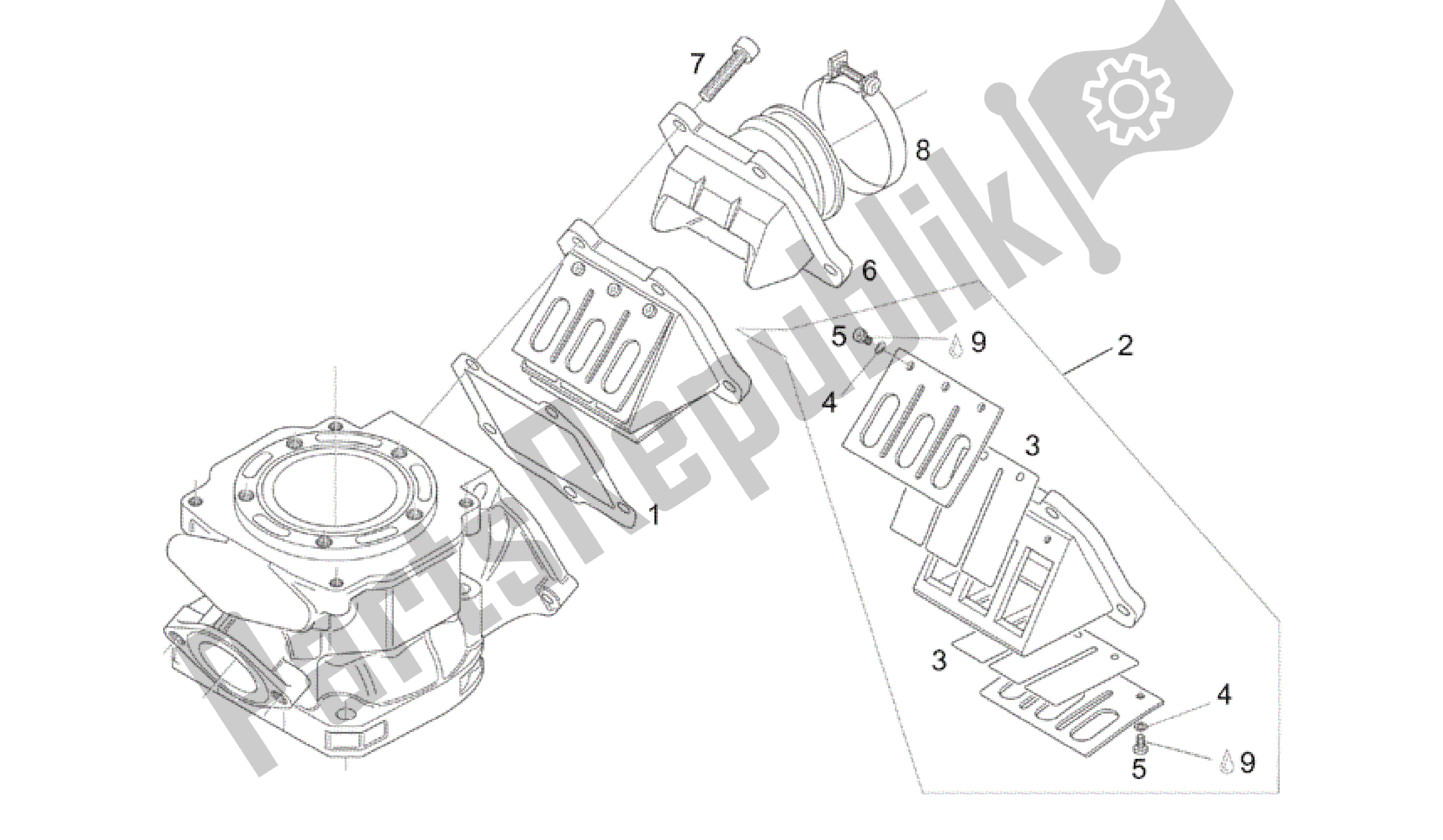 Todas las partes para Brida Del Carburador de Aprilia Rotax 122 125 1996 - 1997