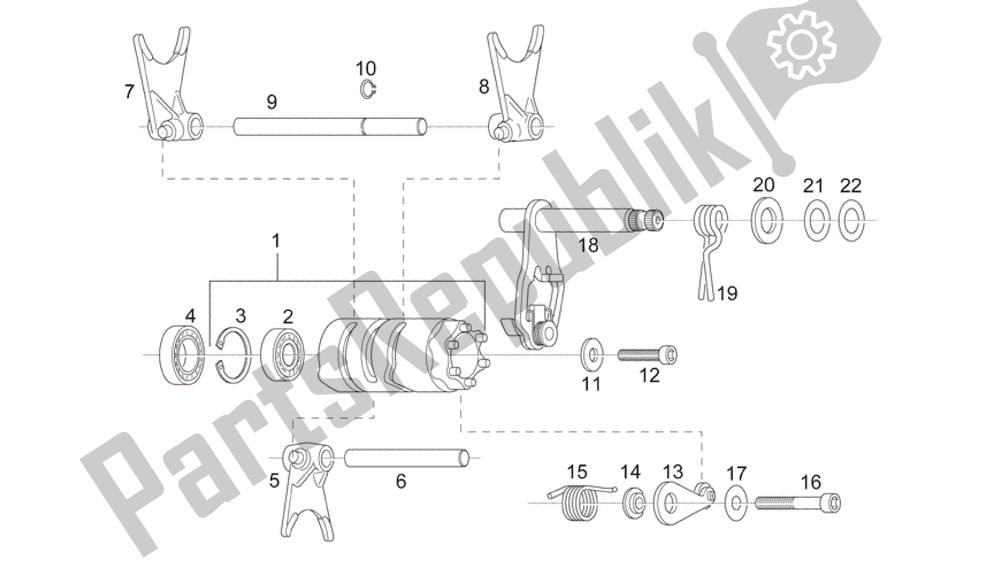 Todas as partes de Mudança De Aperto do Aprilia Rotax 122 125 1996 - 1997