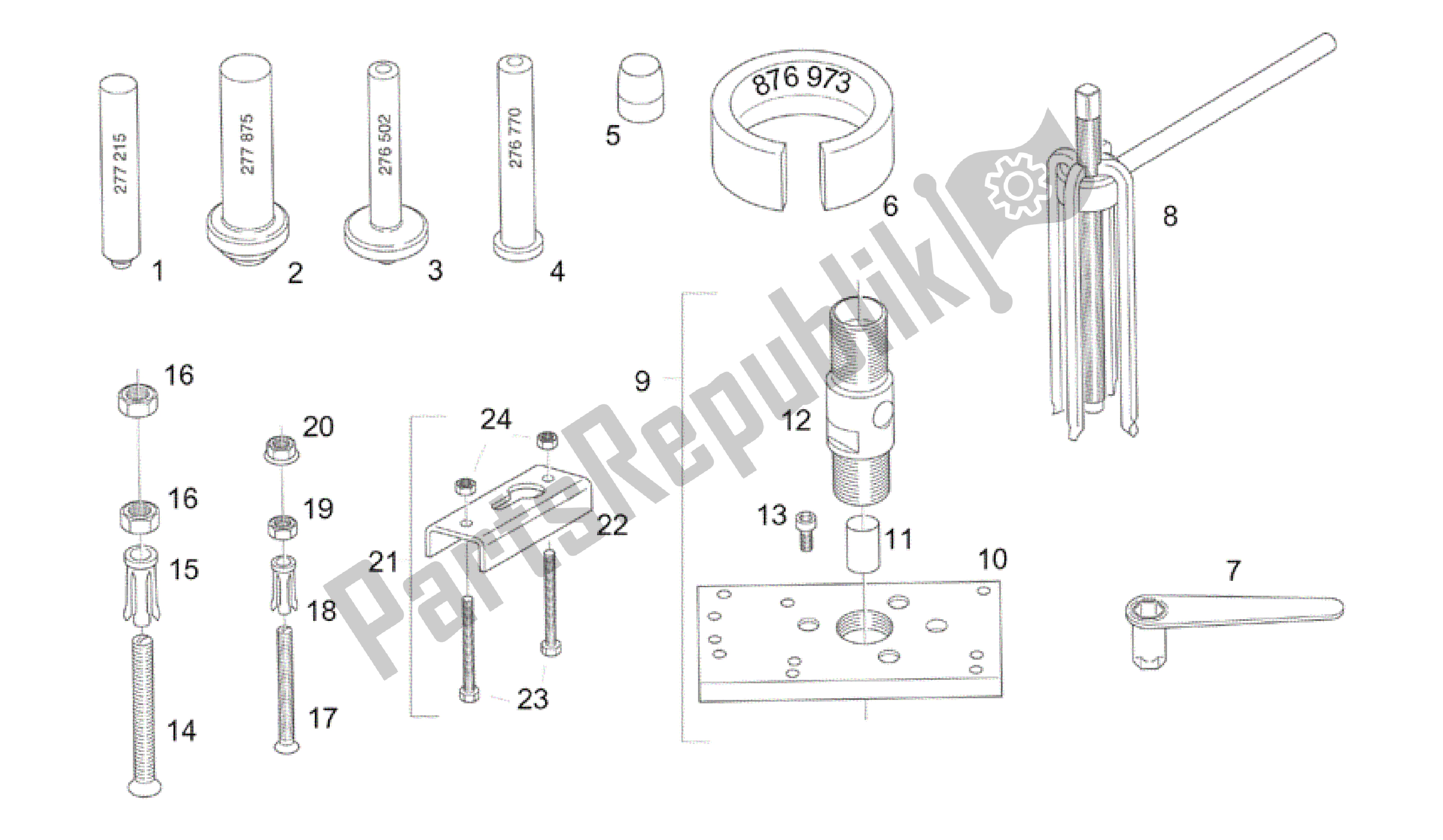 Tutte le parti per il Strumenti Di Riparazione I del Aprilia Rotax 122 125 1996 - 1997