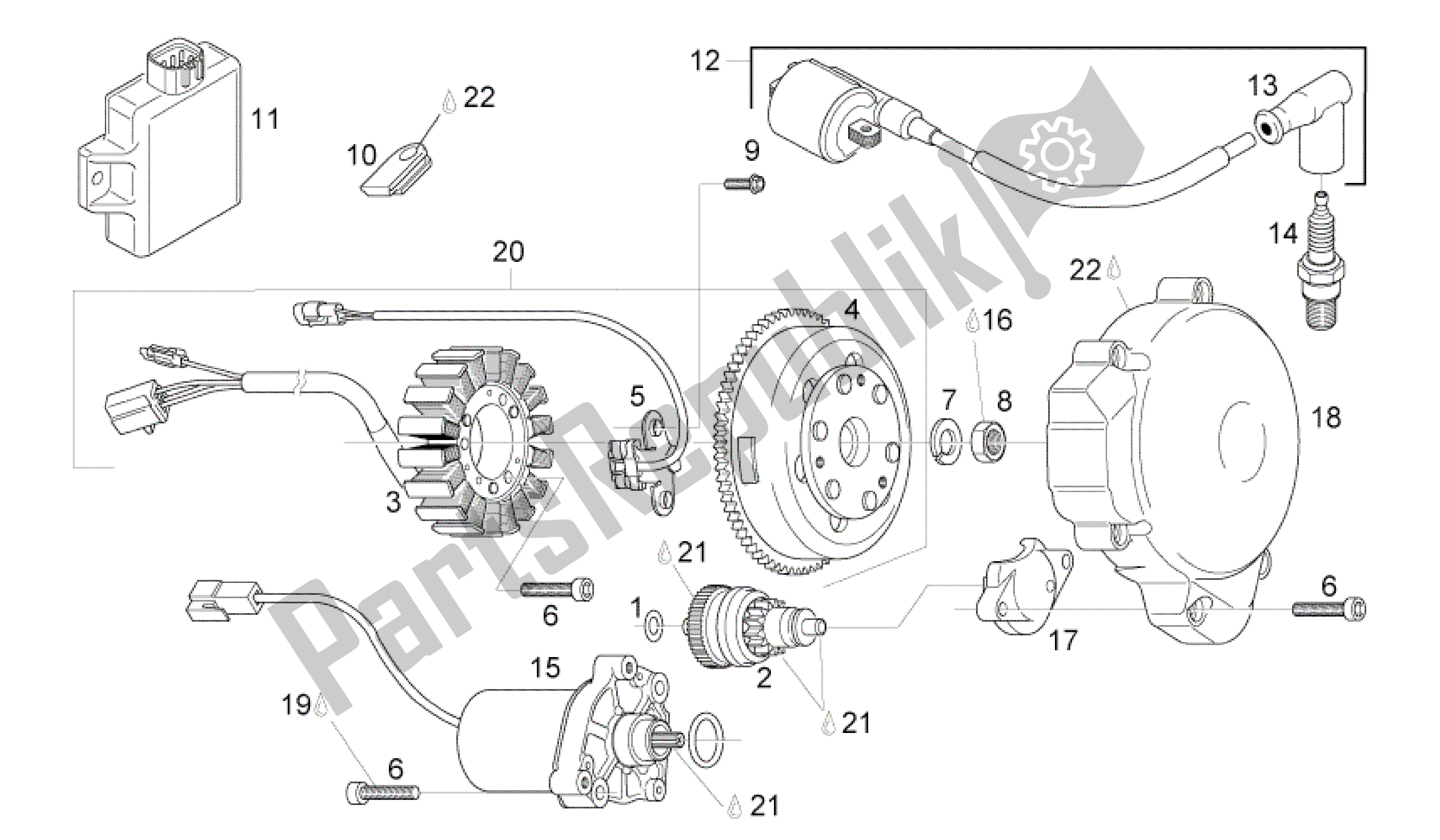 Toutes les pièces pour le Encendido du Aprilia RS 125 2006 - 2010