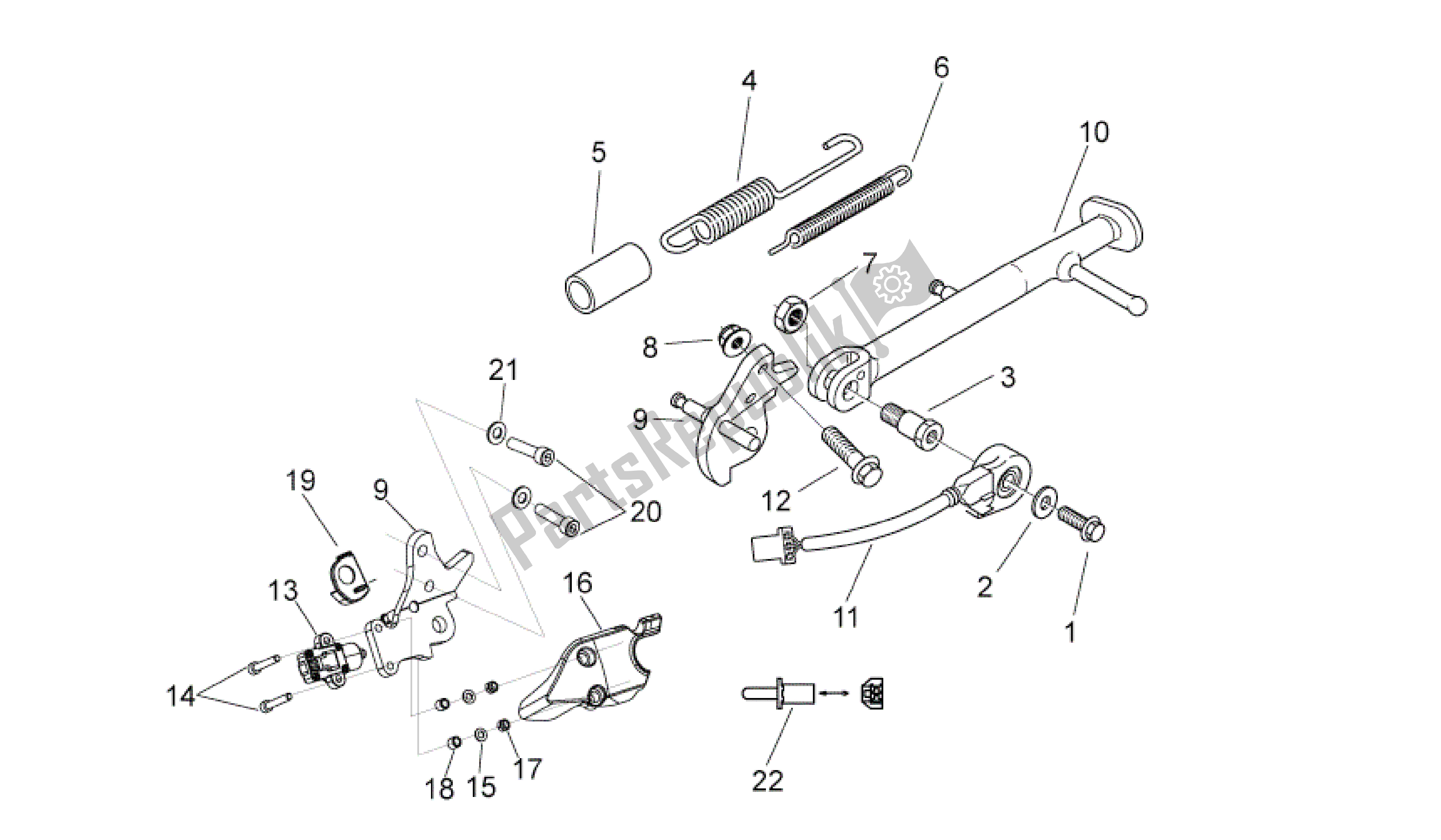 Toutes les pièces pour le Caballete du Aprilia RS 125 2006 - 2010