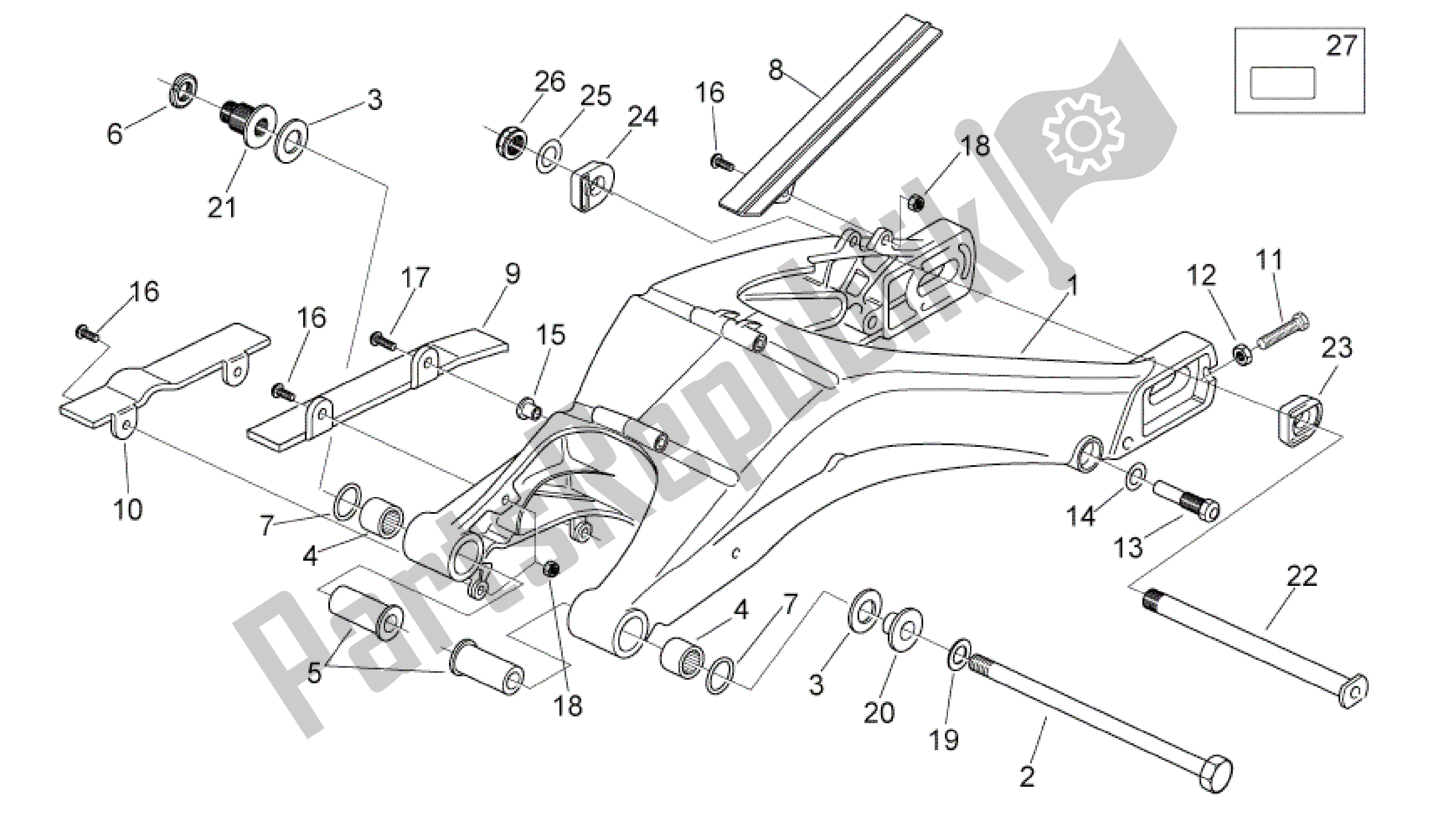 Todas las partes para Brazo Oscilante Trasero de Aprilia RS 125 2006 - 2010