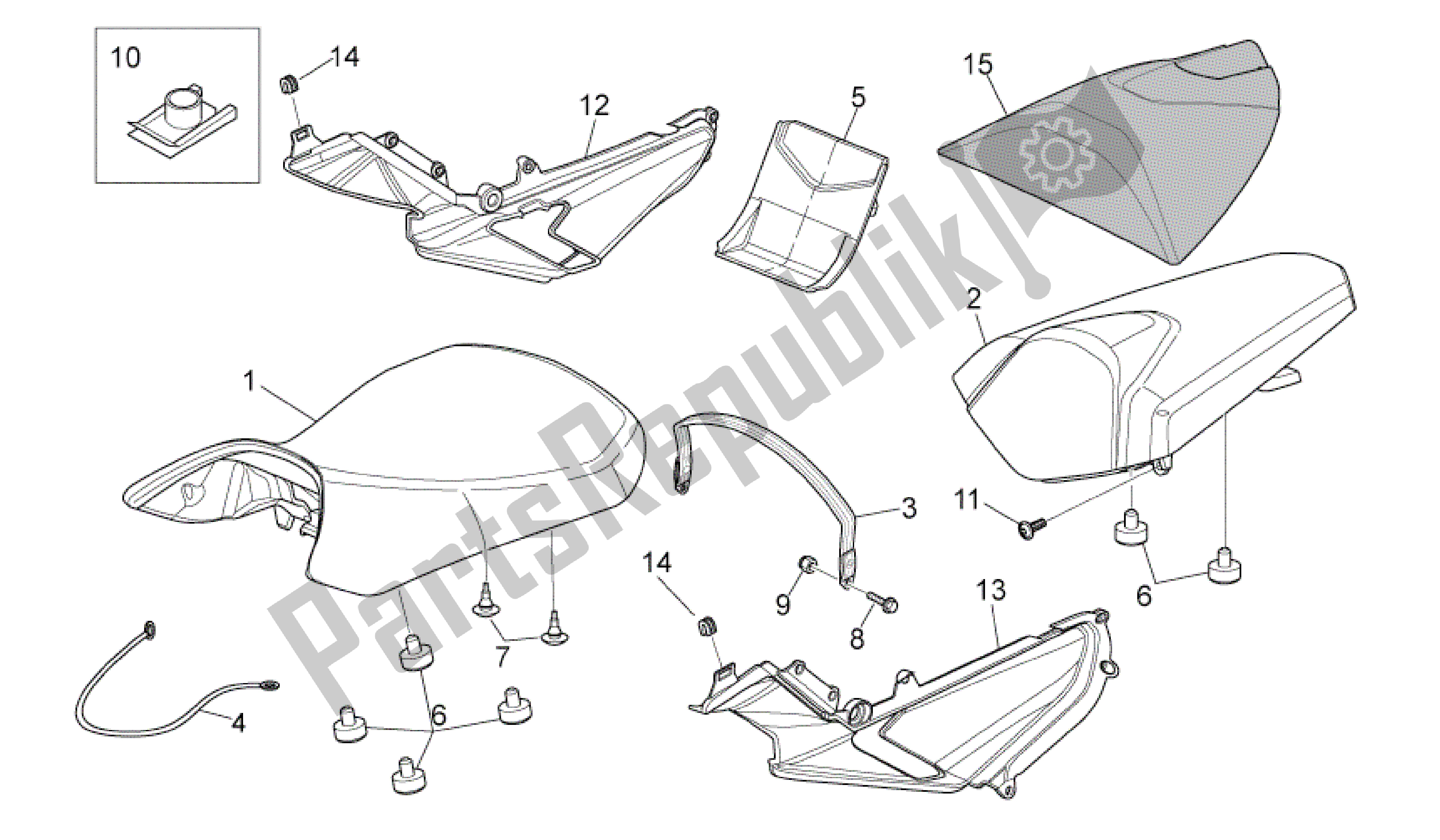 Alle Teile für das Grupo SillÍn des Aprilia RS 125 2006 - 2010