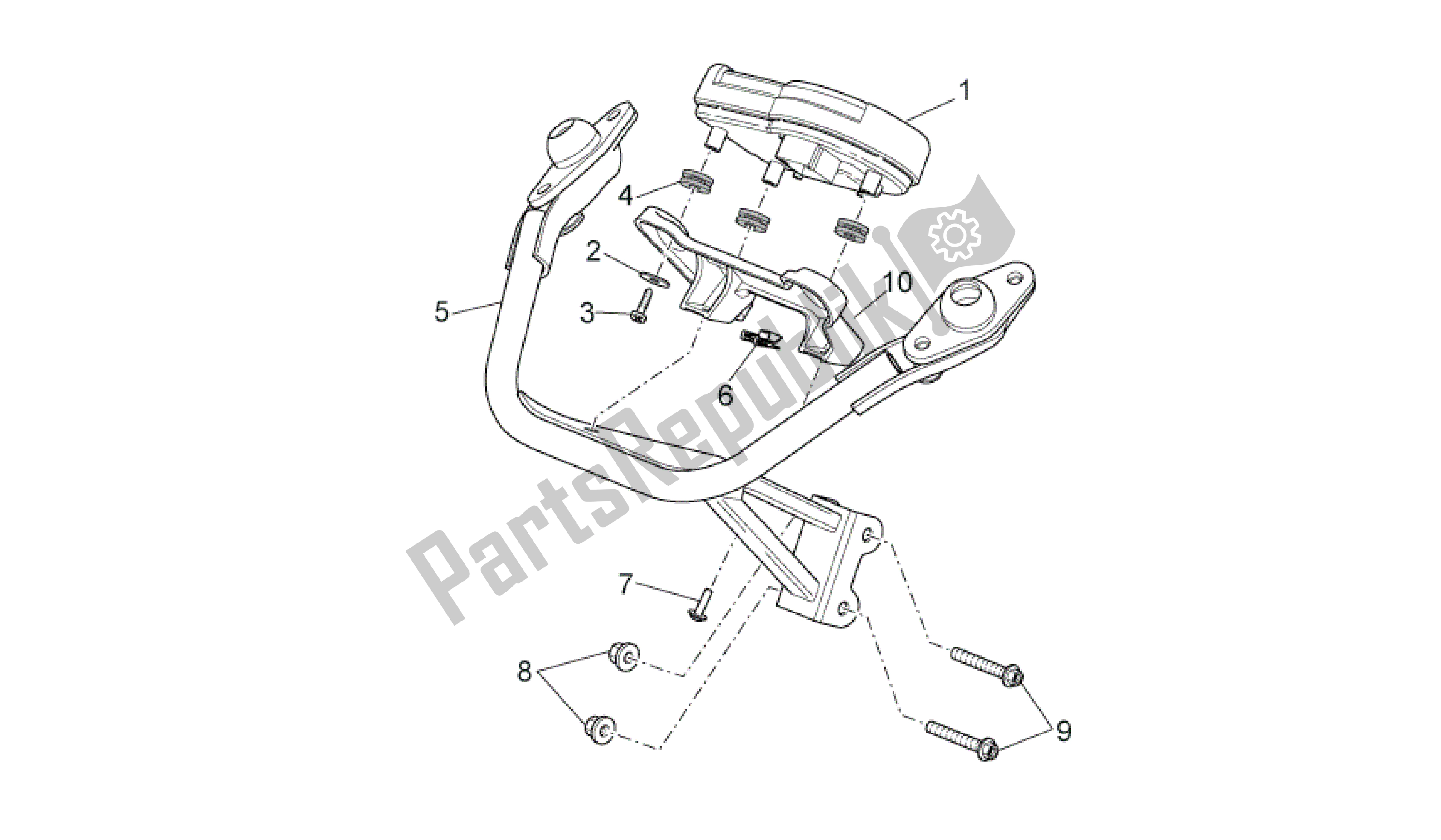 All parts for the Salpicadero of the Aprilia RS 125 2006 - 2010