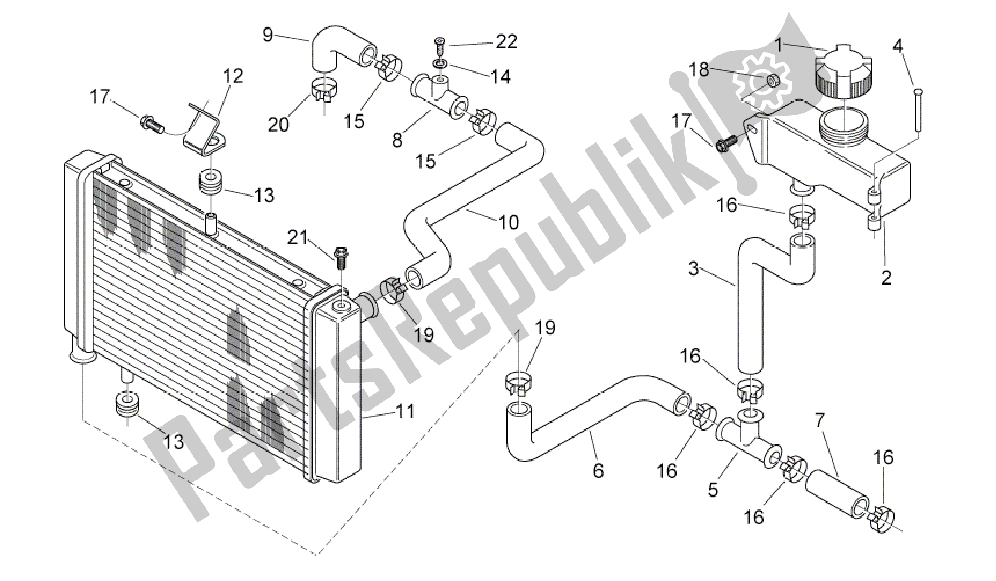 Wszystkie części do Radiador Aprilia RS 125 2006 - 2010