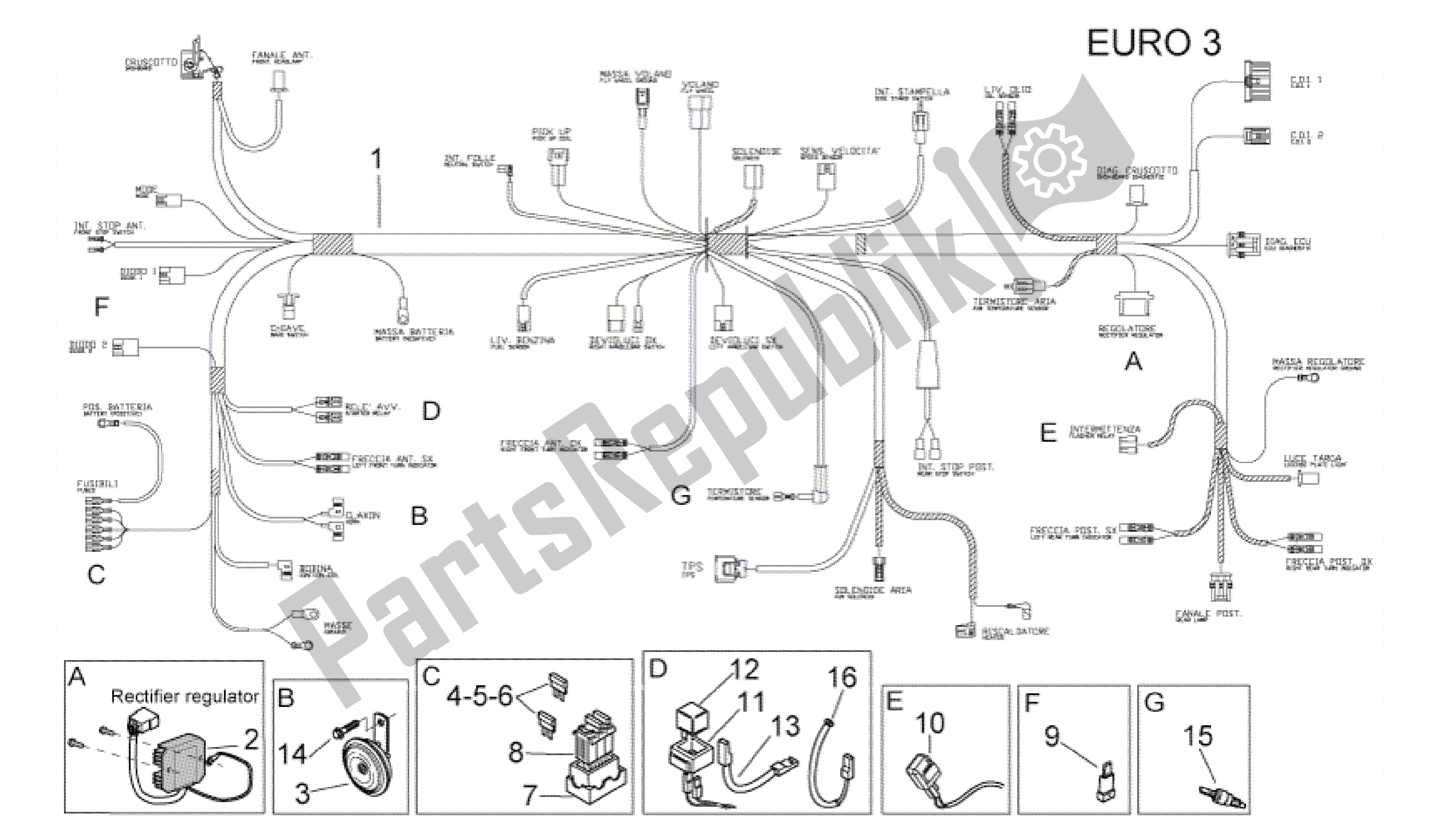 Tutte le parti per il Installazione ElÉctrica Iii del Aprilia RS 125 2006 - 2010