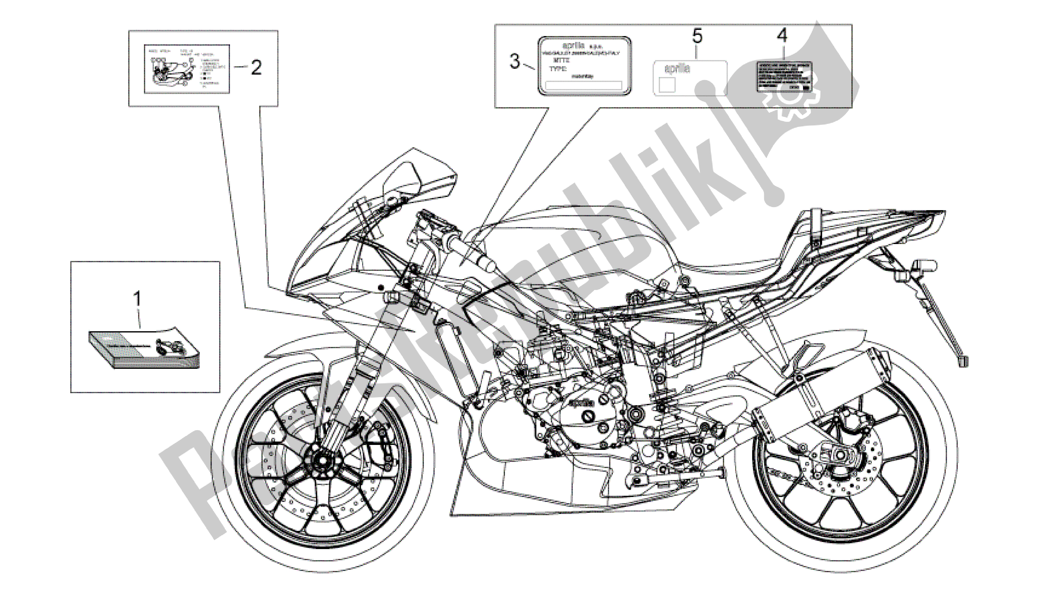 Order placas manual spareparts for the Aprilia RS at PartsRepublik.com