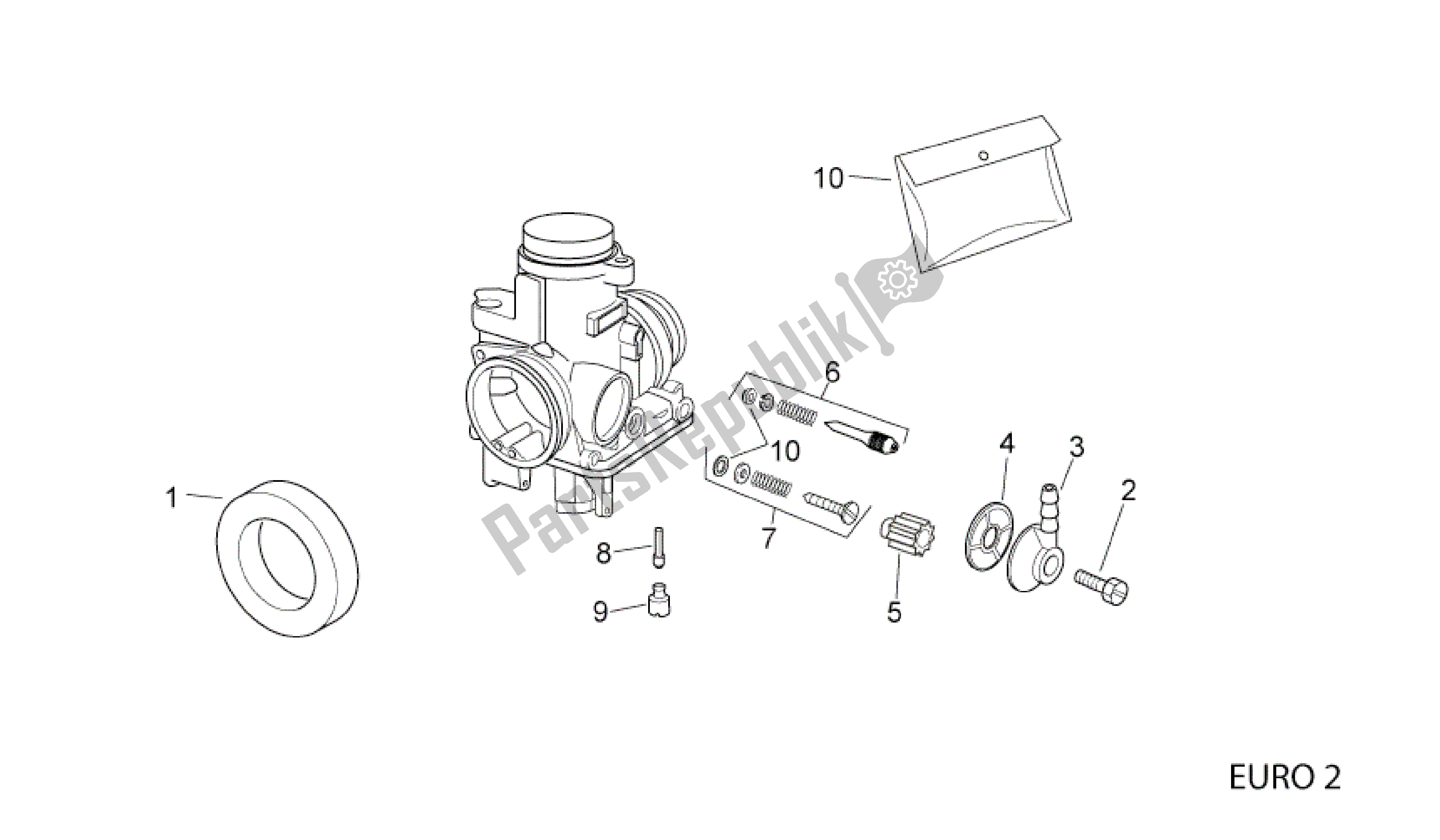 Todas as partes de Carburador Ii do Aprilia RS 125 2006 - 2010