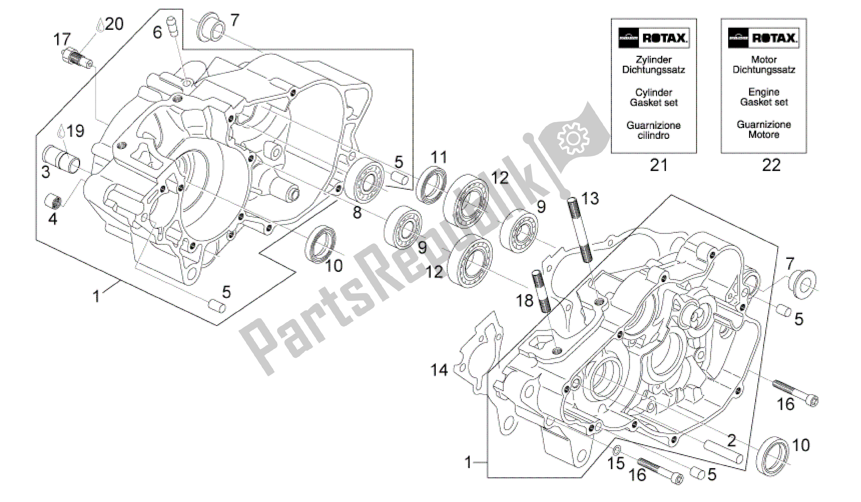 All parts for the Cárter Motor of the Aprilia RS 125 2006 - 2010