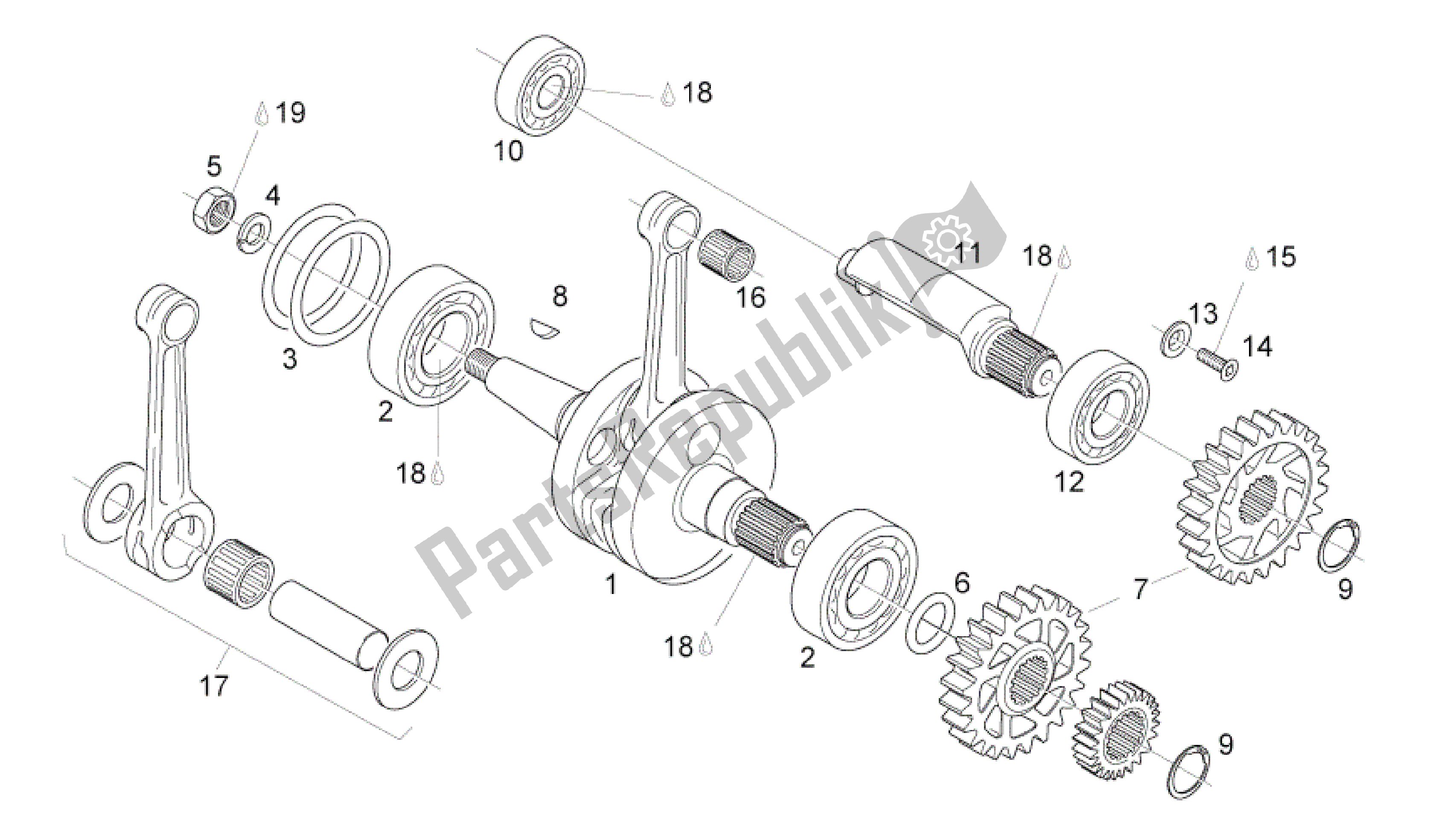 Toutes les pièces pour le Cigüeñal - Contraeje du Aprilia RS 125 2006 - 2010