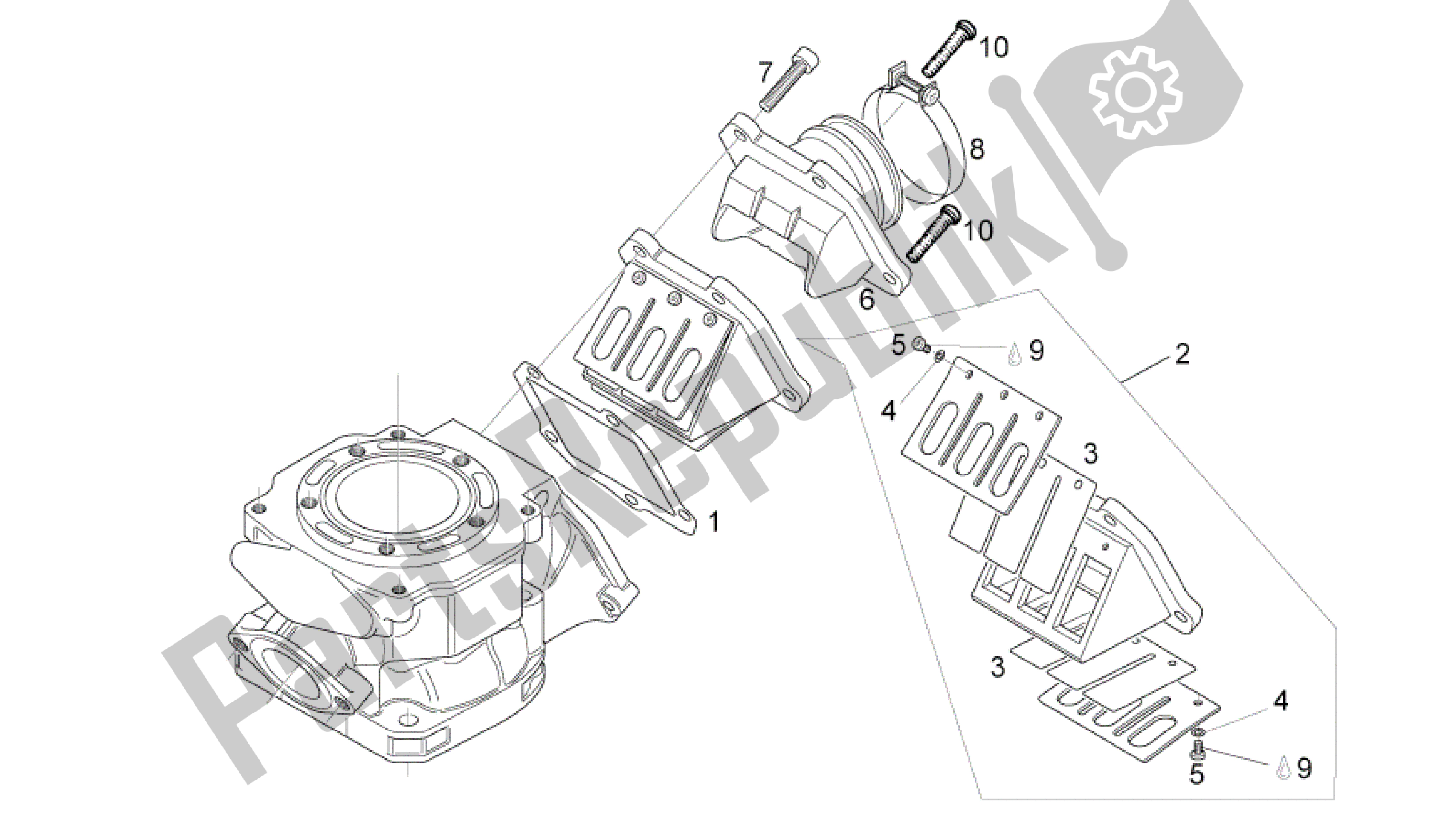 All parts for the Brida Carburador of the Aprilia RS 125 2006 - 2010