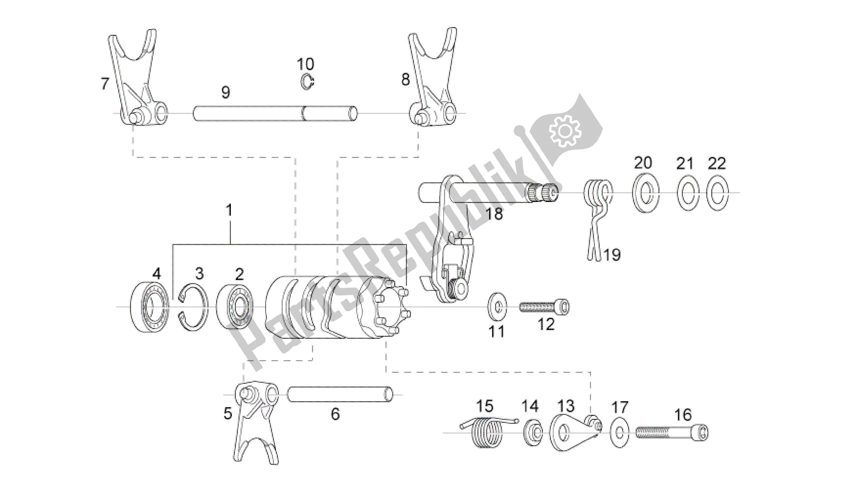 Wszystkie części do Mando Cambio Aprilia RS 125 2006 - 2010