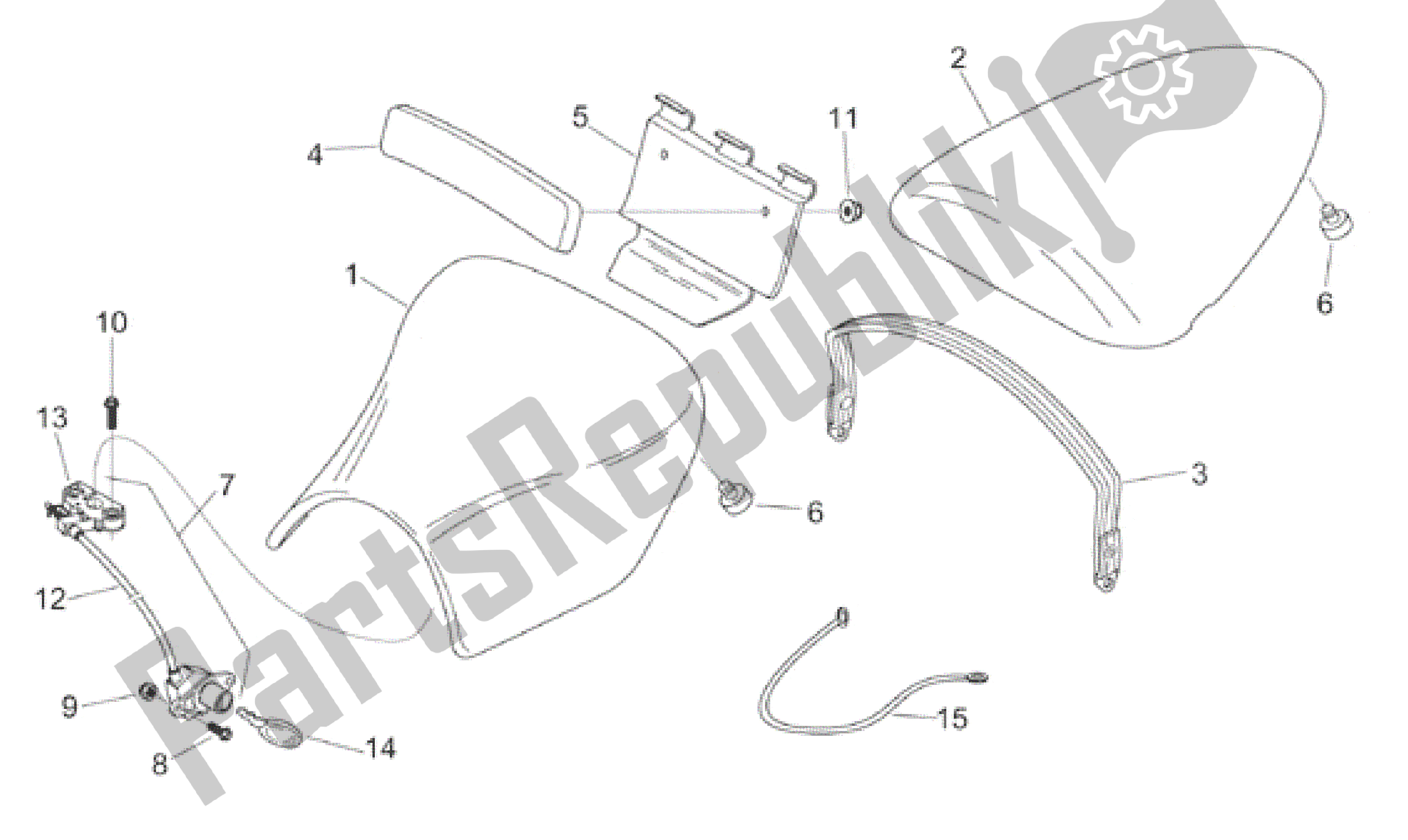 Alle onderdelen voor de Zadel Unit van de Aprilia RS 125 1999 - 2001