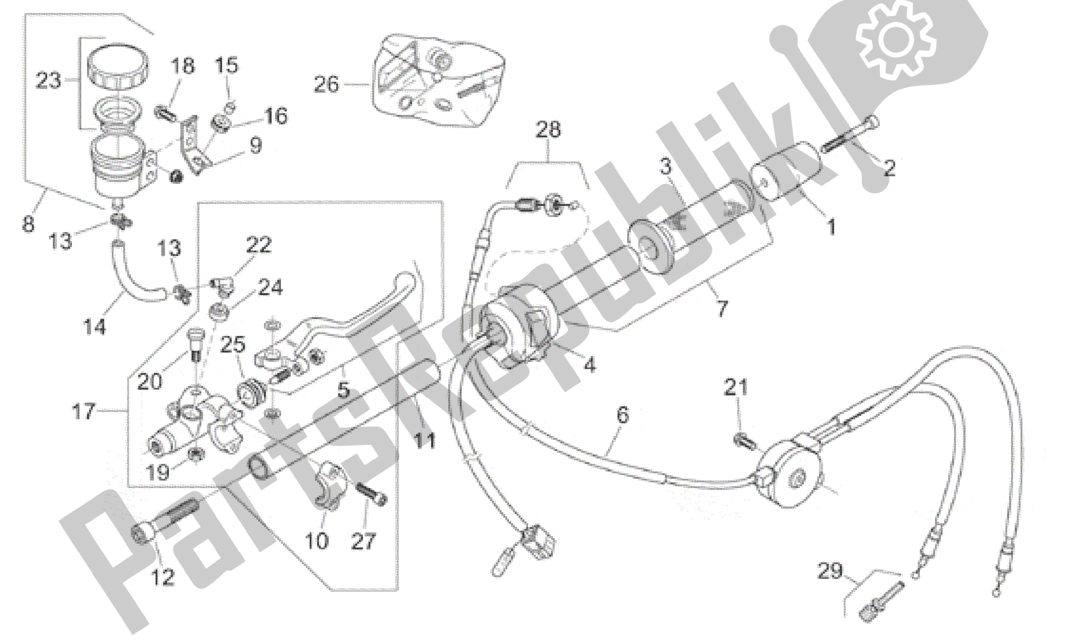 Alle onderdelen voor de Rh Controles van de Aprilia RS 125 1999 - 2001