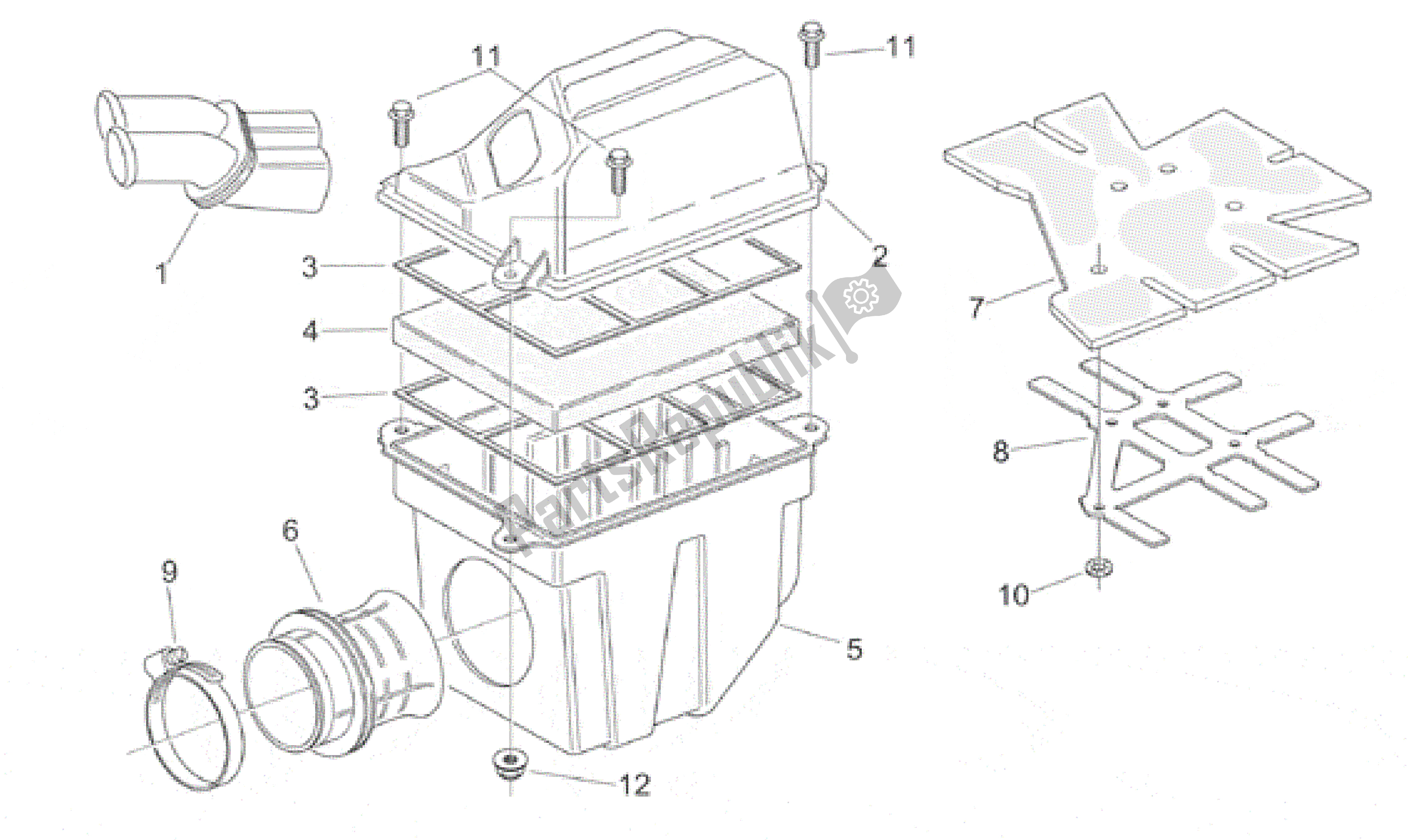 Wszystkie części do Skrzynka Powietrza Aprilia RS 125 1999 - 2001