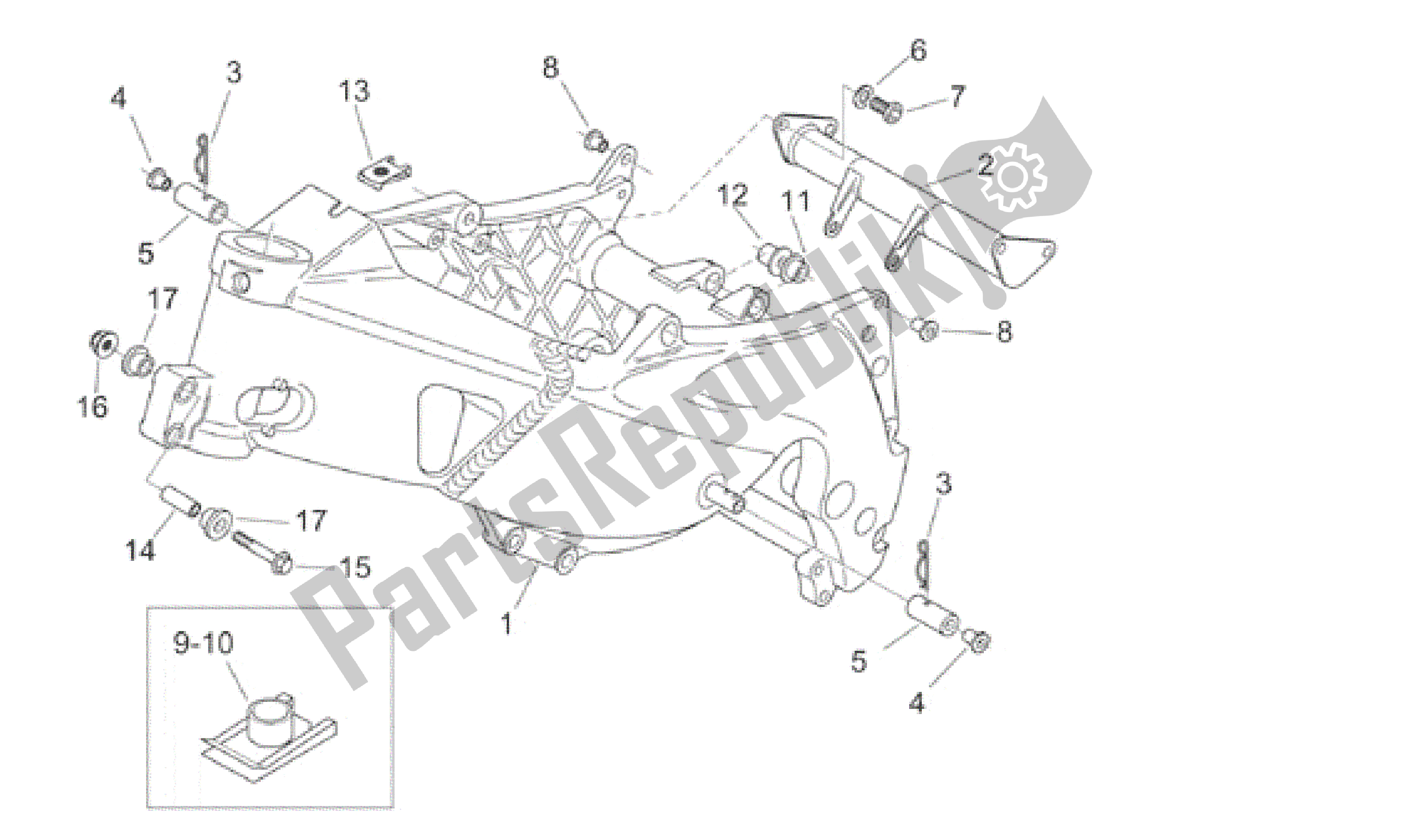 Tutte le parti per il Telaio del Aprilia RS 125 1999 - 2001