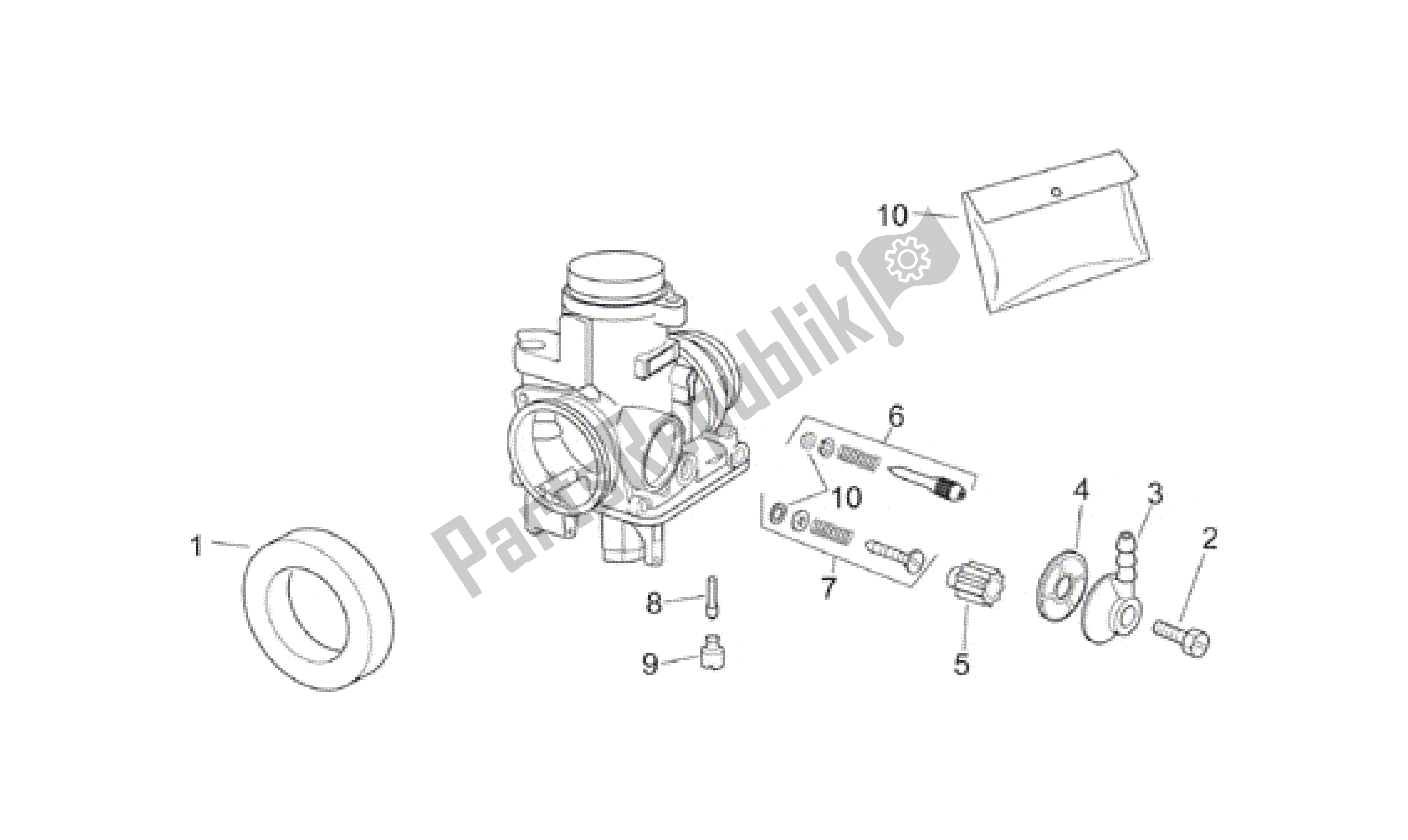 Alle onderdelen voor de Carburateur Ii van de Aprilia RS 125 1999 - 2001