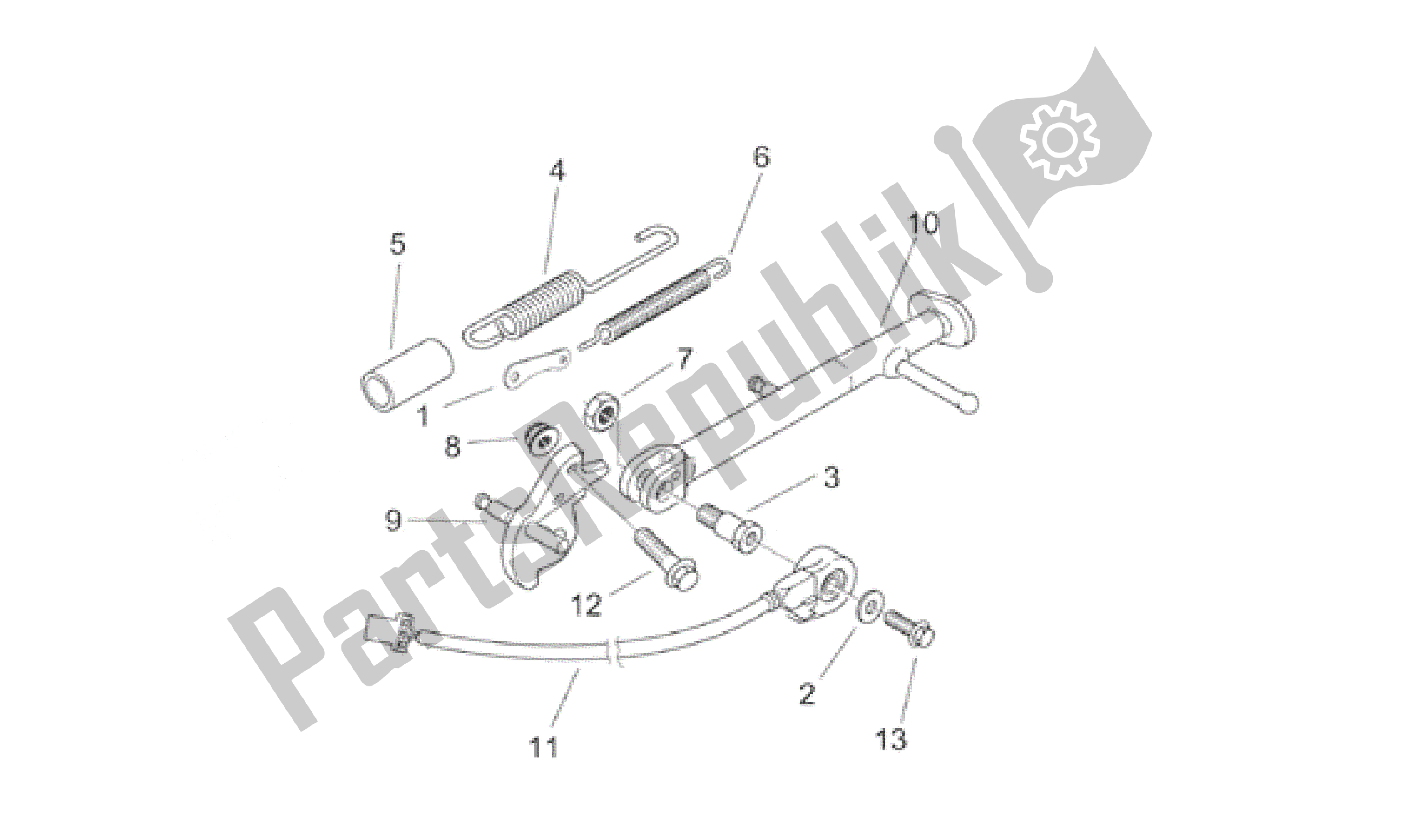 Todas las partes para Soporte Central de Aprilia RS 125 1999 - 2001