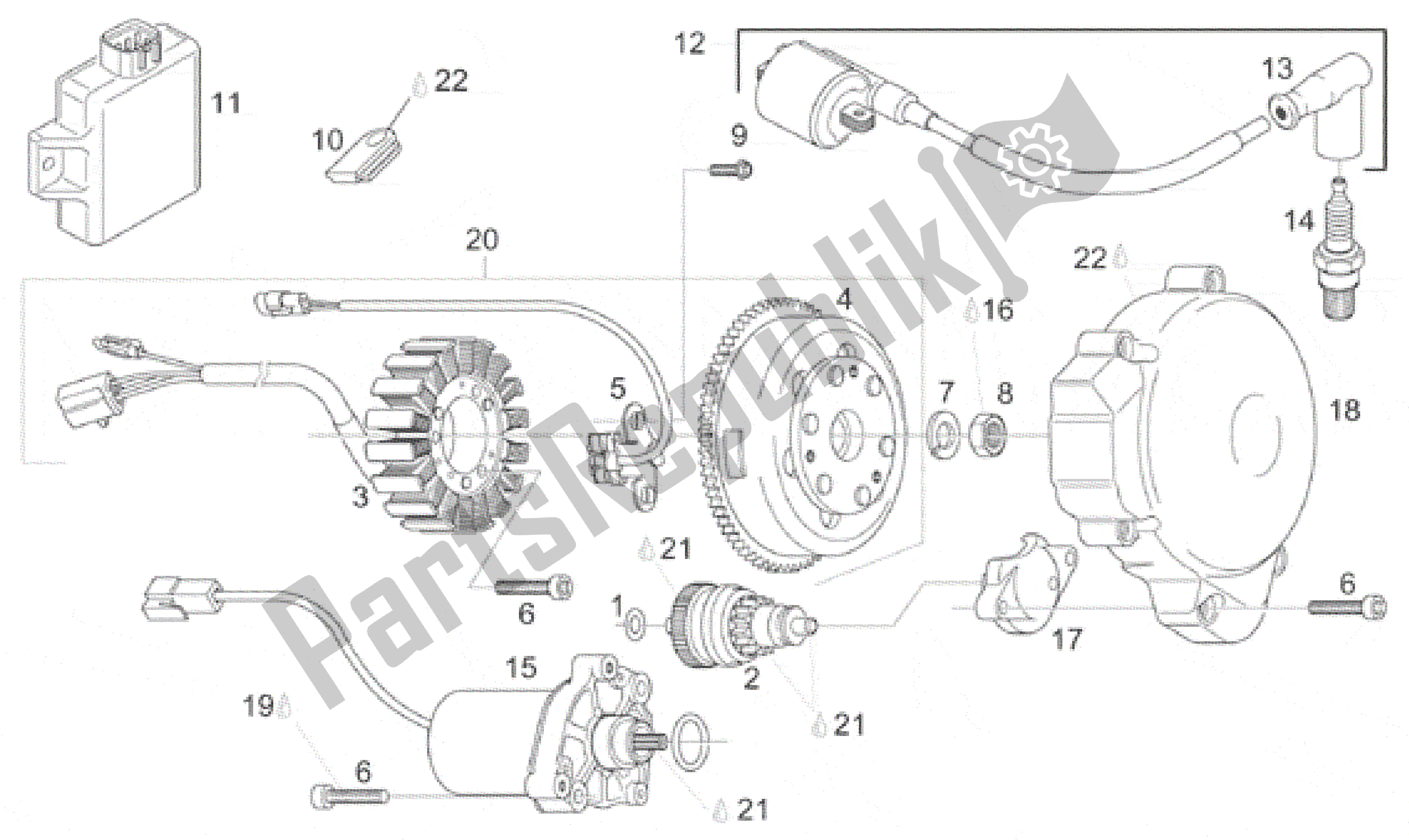 Toutes les pièces pour le Unité D'allumage du Aprilia RS 125 1999 - 2001