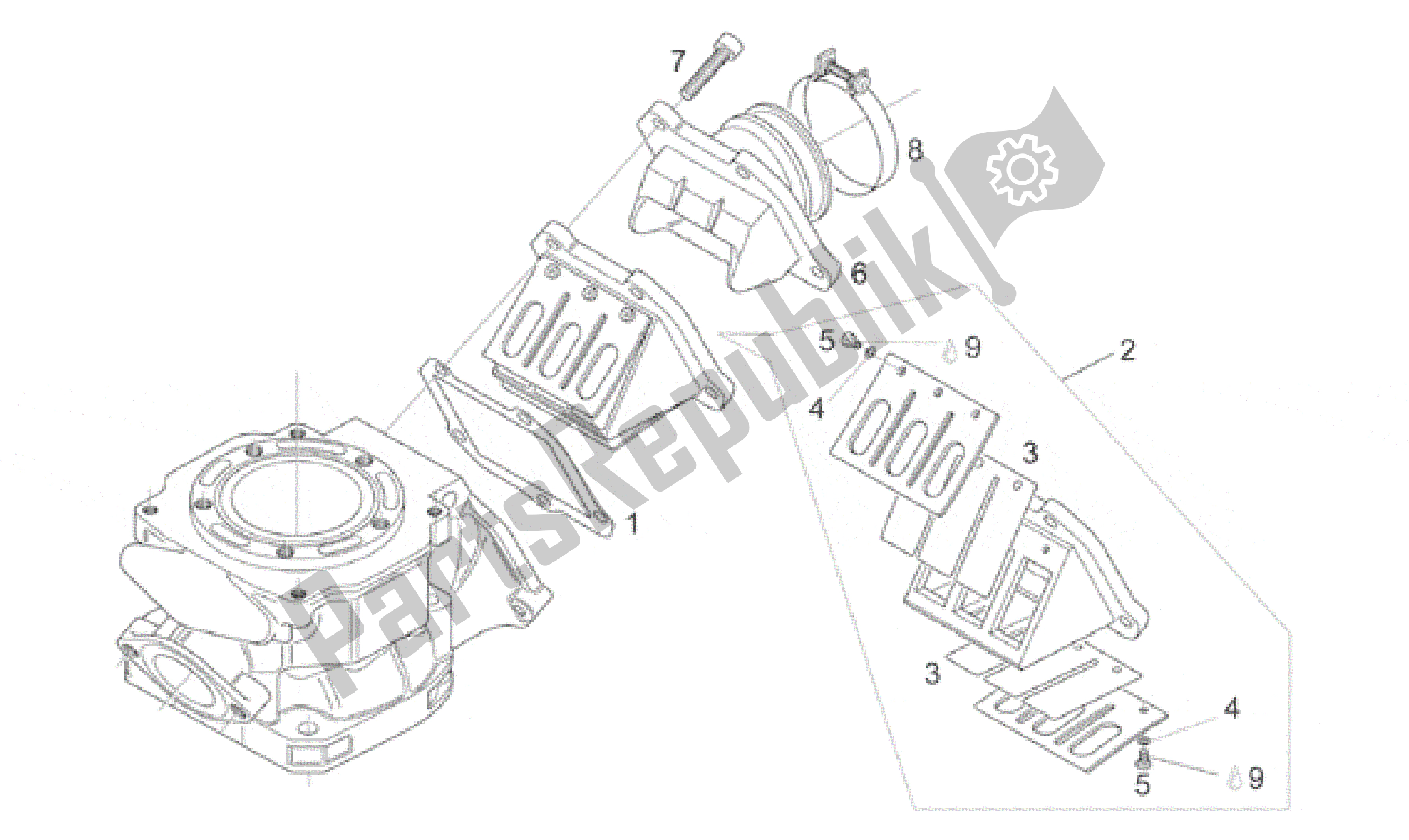 Tutte le parti per il Flangia Carburatore del Aprilia RS 125 1999 - 2001