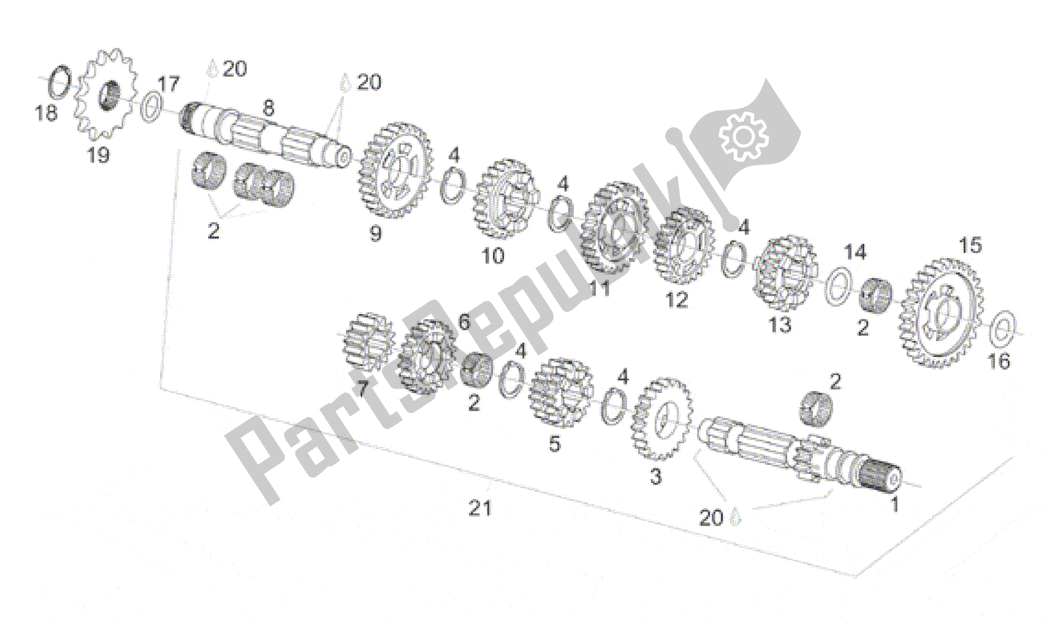 Toutes les pièces pour le Transmission 6 Vitesses du Aprilia RS 125 1999 - 2001