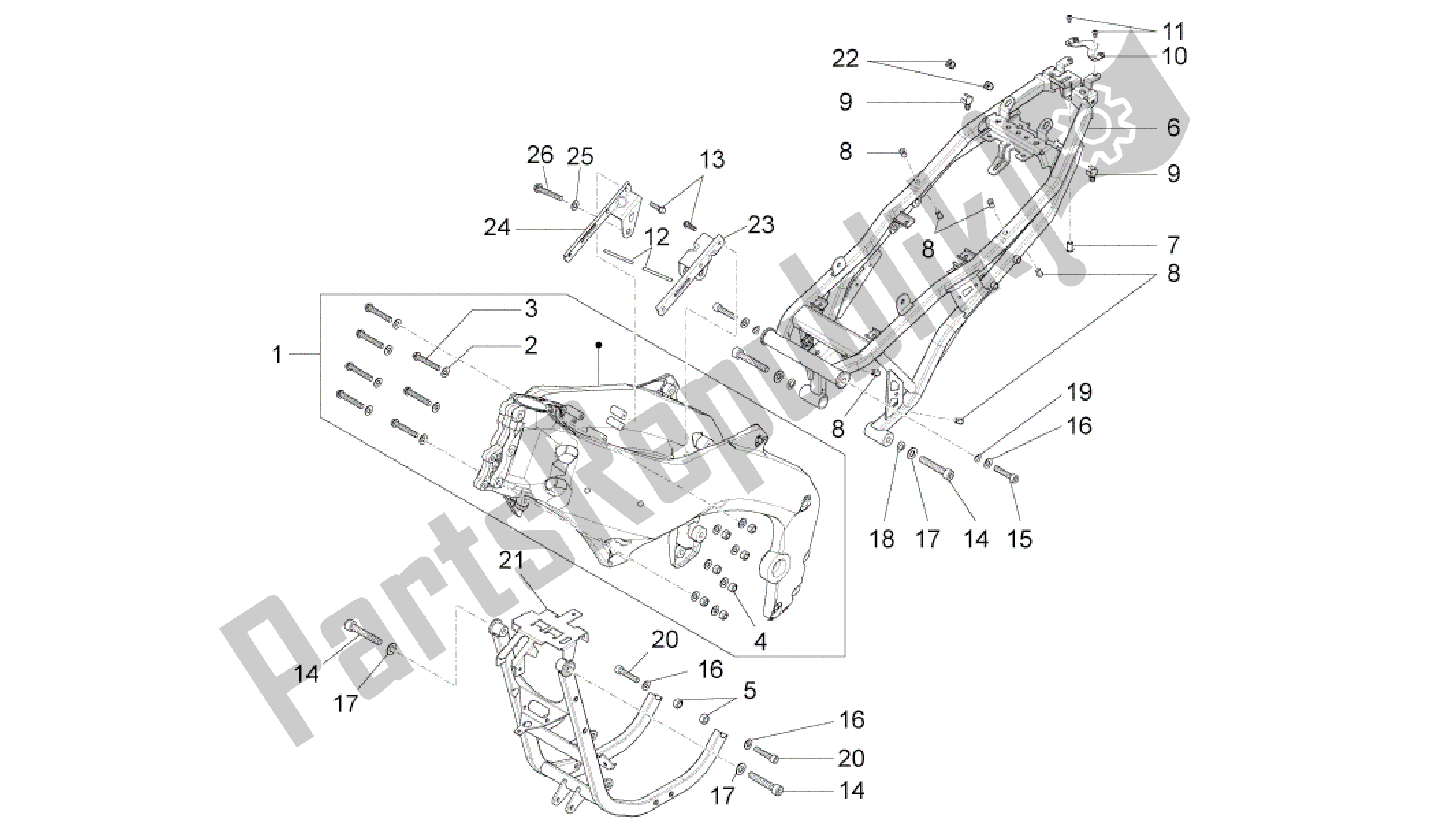 Todas las partes para Marco de Aprilia RS4 125 2011 - 2013