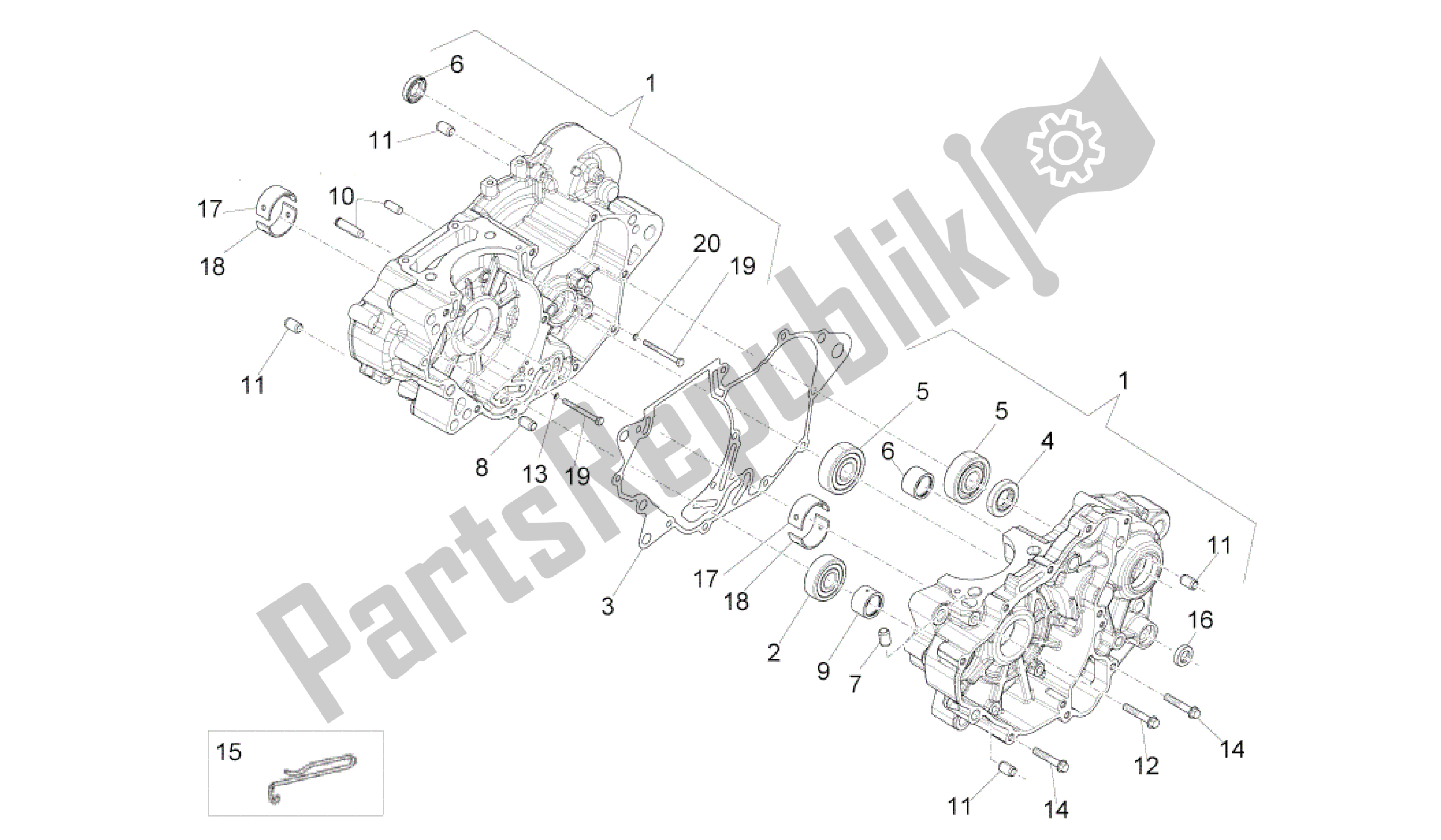 Alle Teile für das Kurbelgehäuse I des Aprilia RS4 125 2011 - 2013