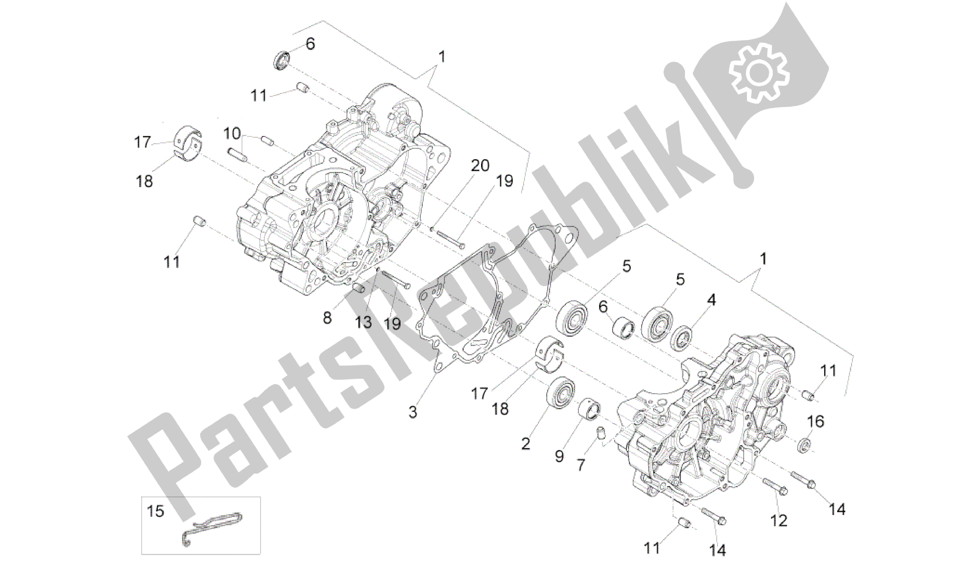 Alle Teile für das Kurbelgehäuse I des Aprilia RS4 125 2011 - 2013