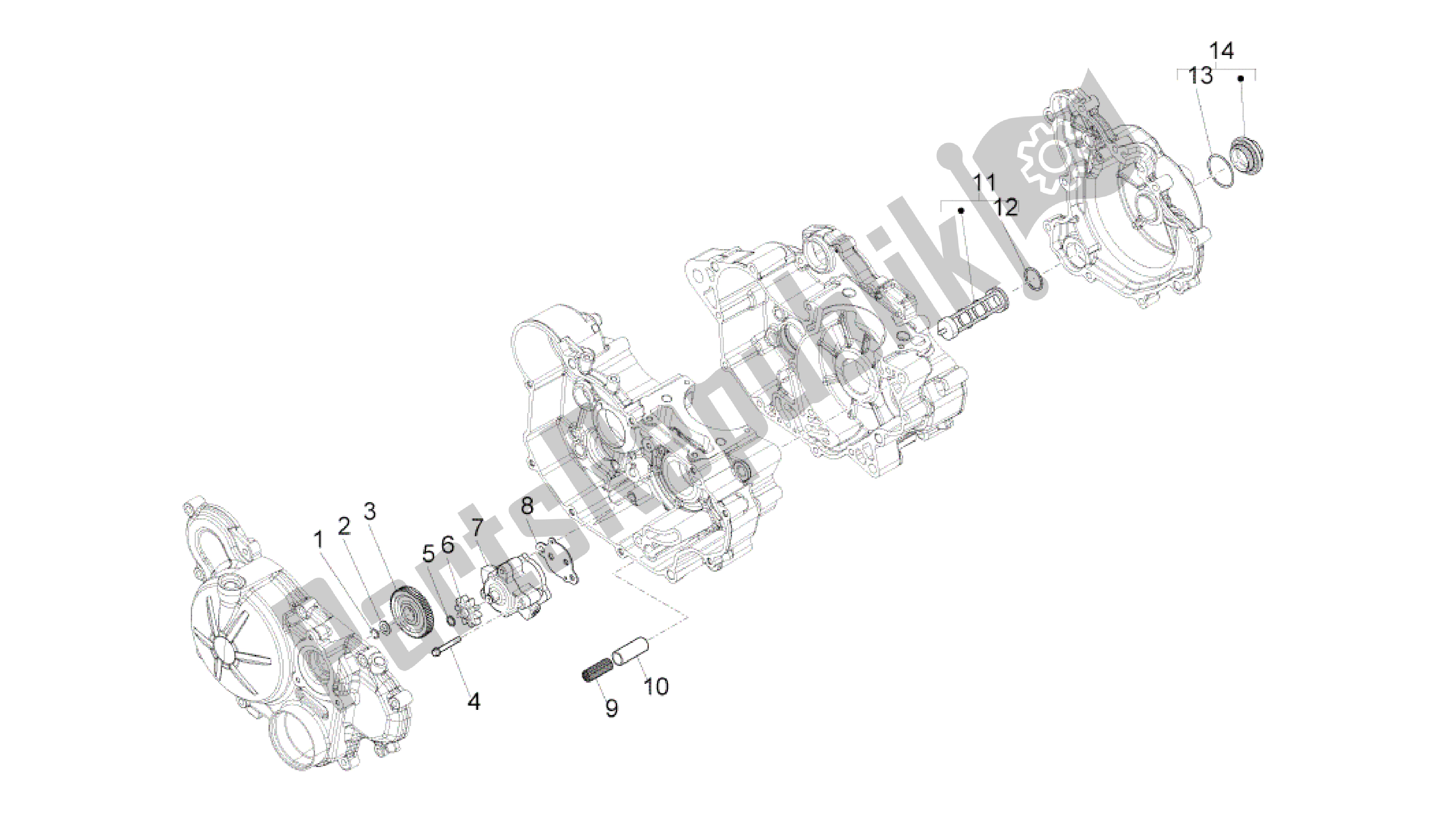 All parts for the Oil Pump of the Aprilia RS4 125 2011 - 2013