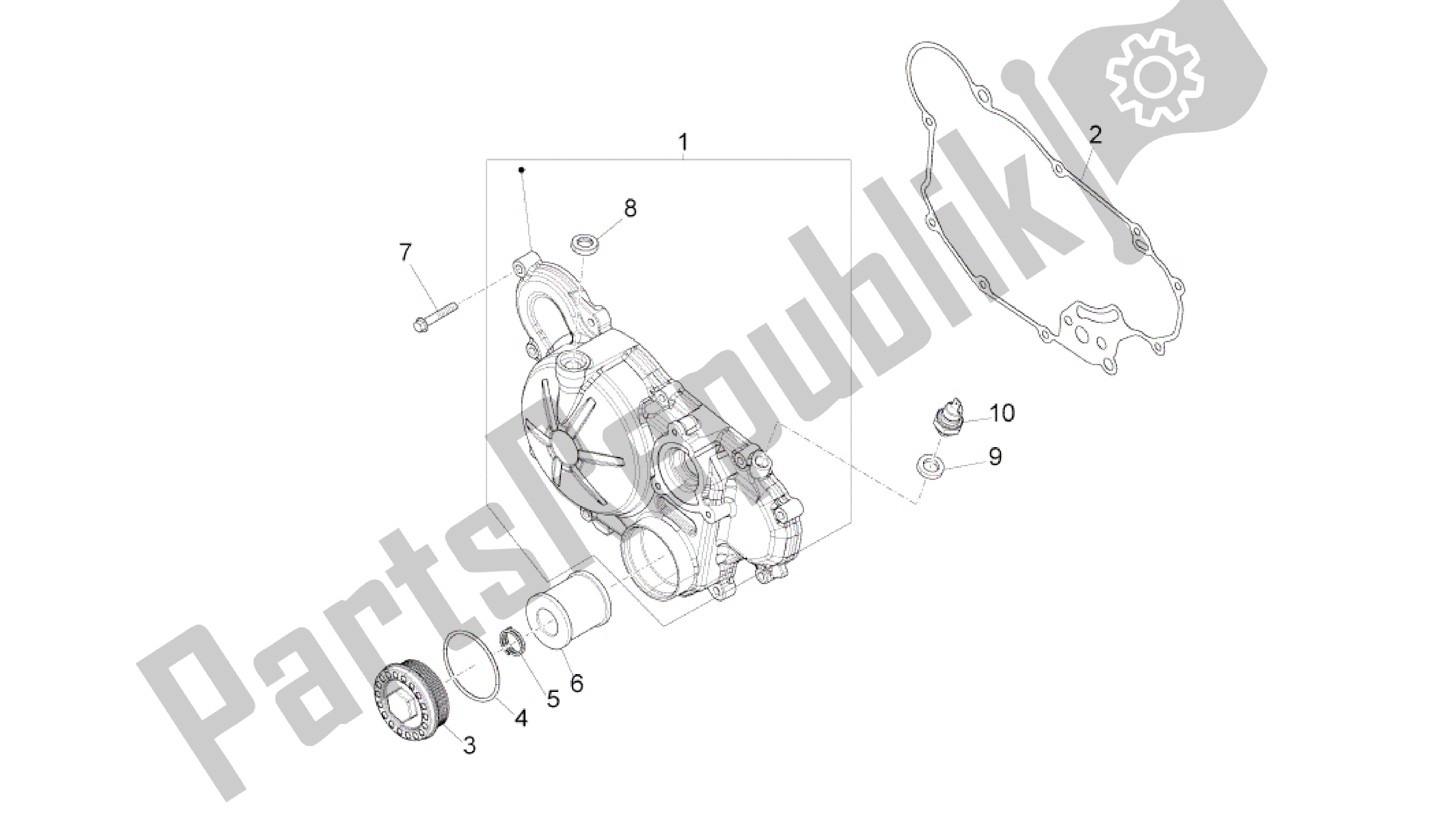Alle onderdelen voor de Koppelingsdeksel van de Aprilia RS4 125 2011 - 2013