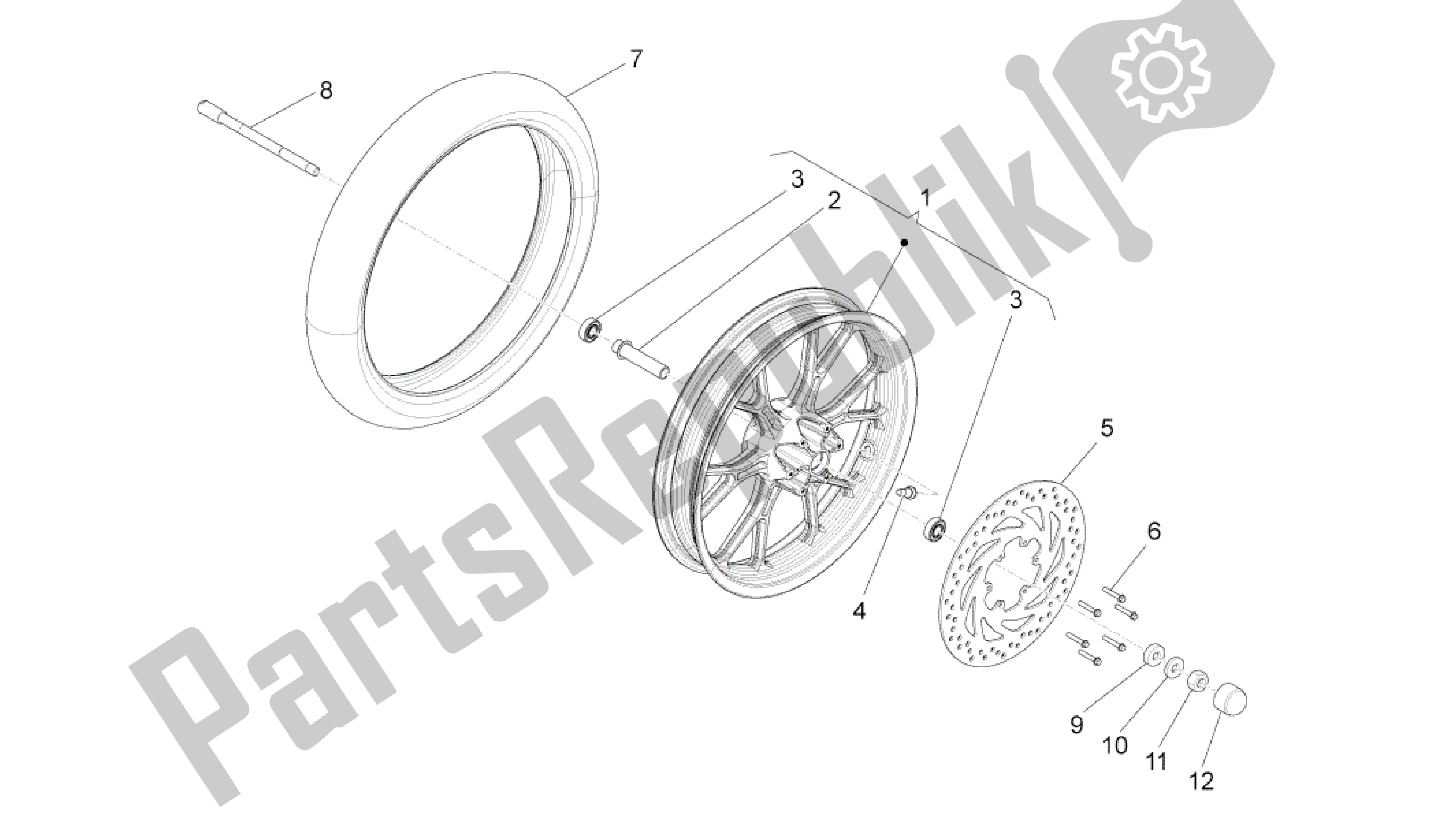 Tutte le parti per il Ruota Anteriore del Aprilia RS4 125 2011 - 2013