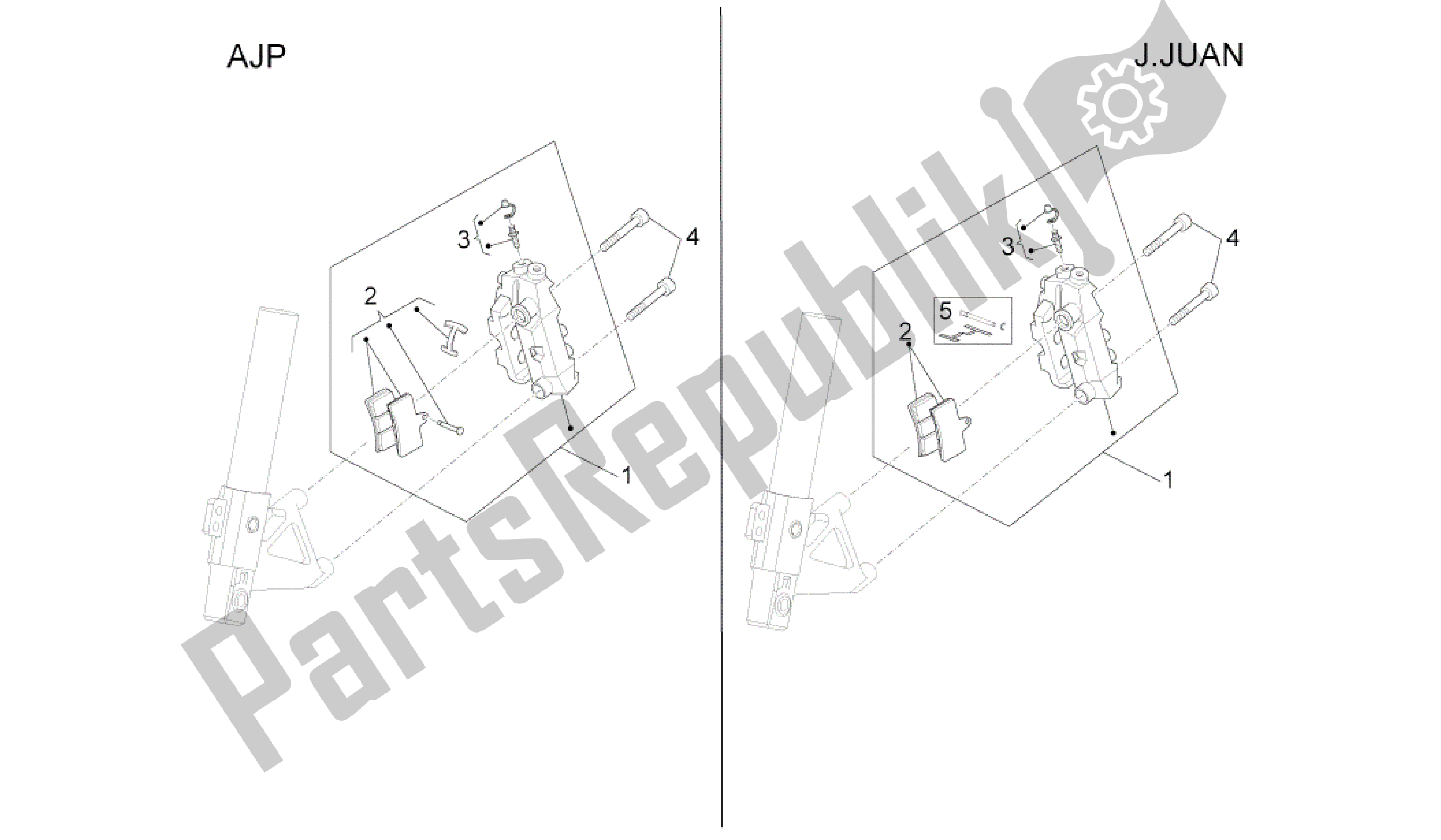 All parts for the Front Brake Caliper of the Aprilia RS4 125 2011 - 2013