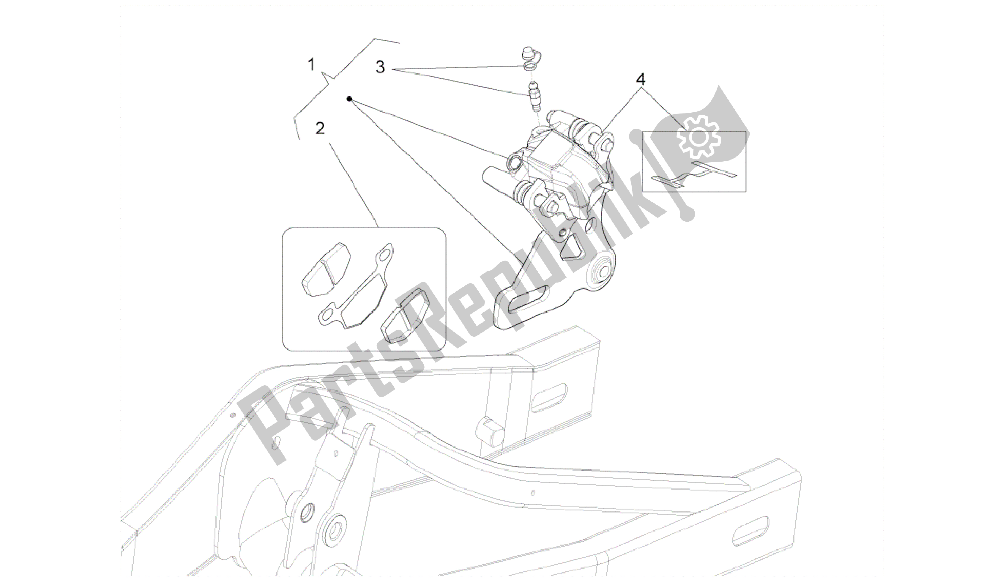 All parts for the Rear Brake Caliper of the Aprilia RS4 125 2011 - 2013